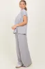 Light Grey Textured Rib Mock Neck Short Sleeve Pant Set sold by Pinkblush