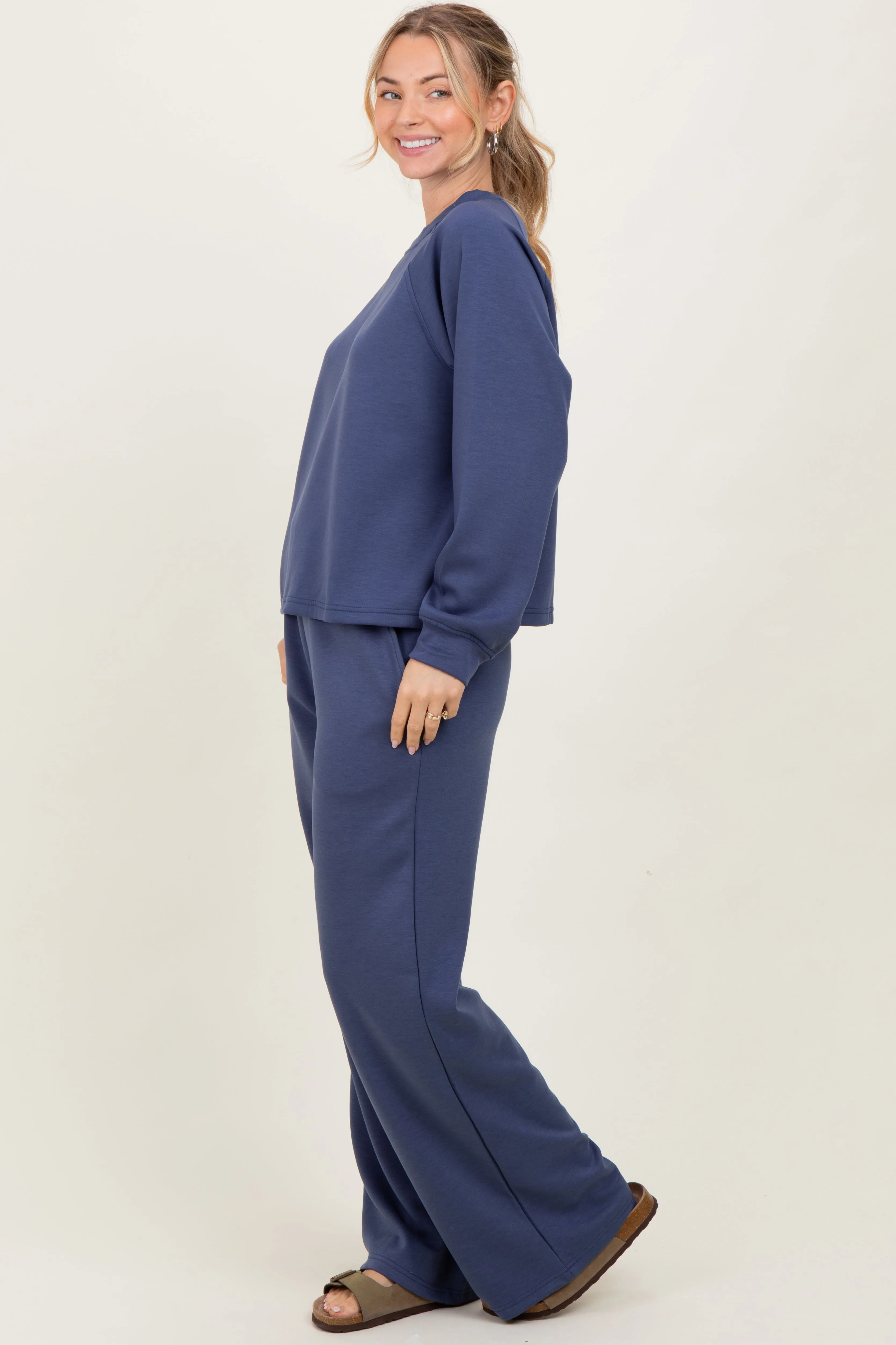 Blue Crewneck Pullover Pant Set sold by Pinkblush product image thumbnail 3