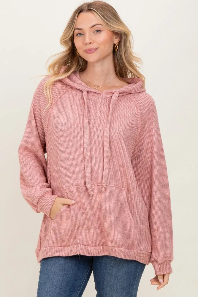 Mauve Long Sleeve Solid Hoodie Top sold by Pinkblush
