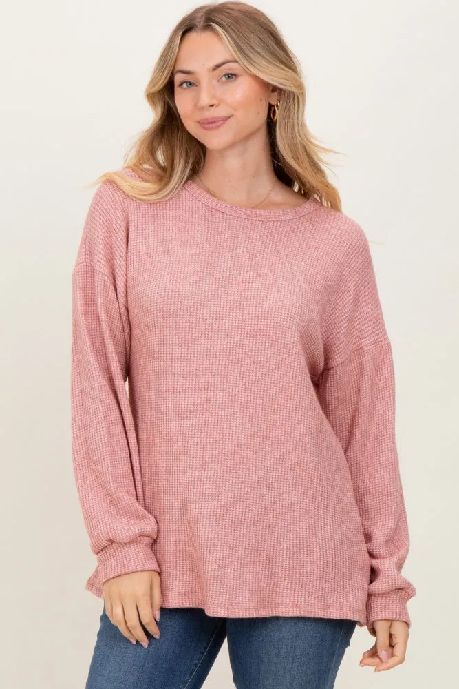 Mauve Puff Sleeve Solid Sweater Top sold by Pinkblush product image thumbnail 2