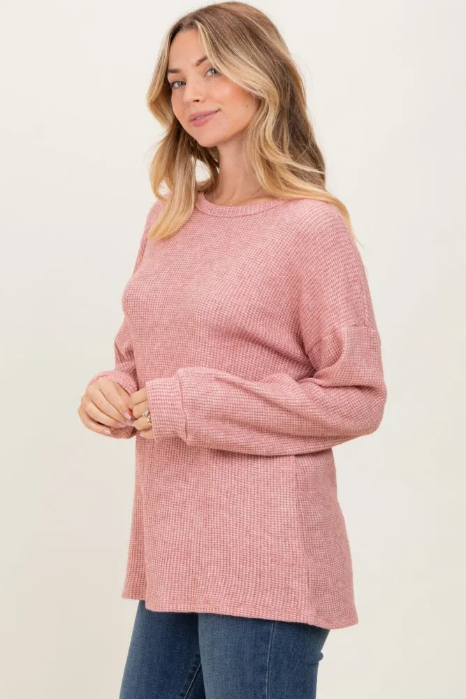 Mauve Puff Sleeve Solid Sweater Top sold by Pinkblush product image thumbnail 3