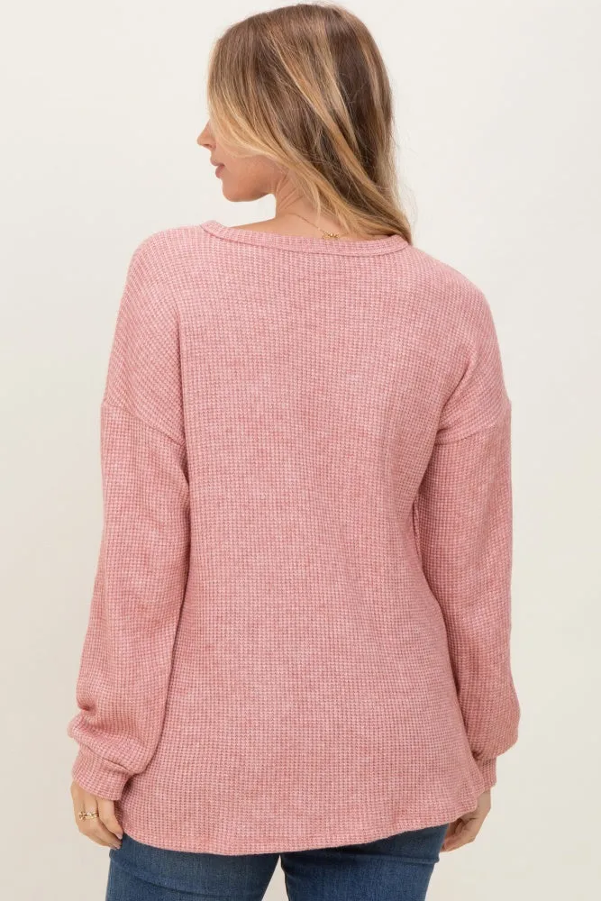 Mauve Puff Sleeve Solid Sweater Top sold by Pinkblush product image thumbnail 4
