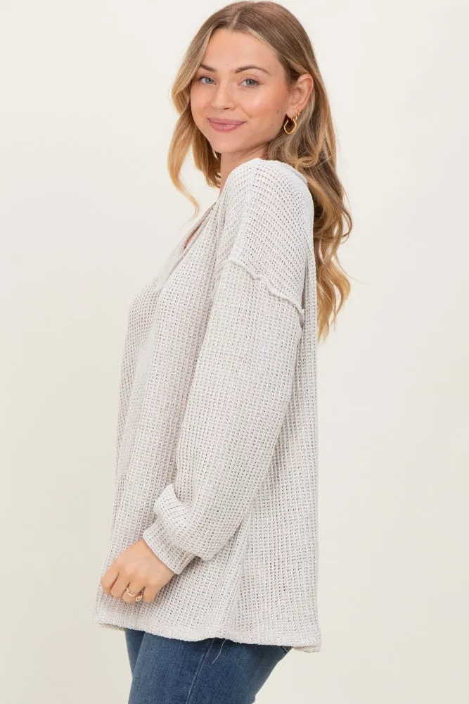 Beige Long Puff Sleeve Solid Oversized Top sold by Pinkblush product image thumbnail 3