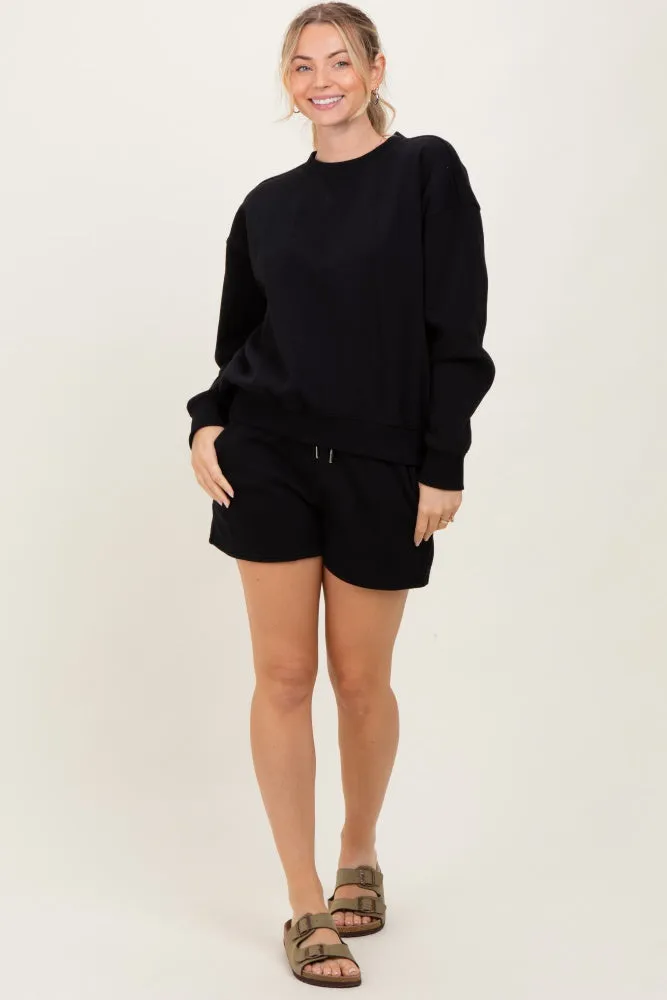 Black Fleece Sweatshirt Shorts Set sold by Pinkblush product image thumbnail 2