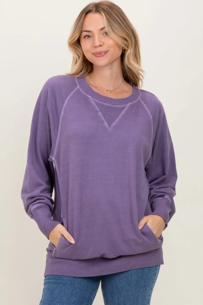 Lavender Vintage Wash French Terry Pullover sold by Pinkblush product image thumbnail 2