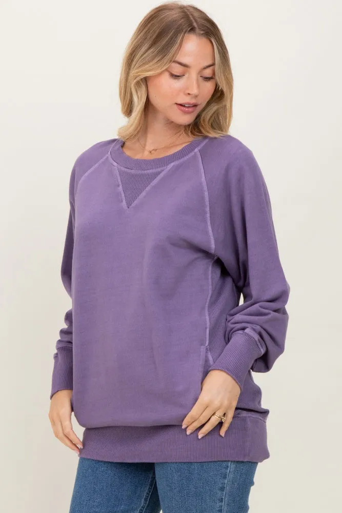 Lavender Vintage Wash French Terry Pullover sold by Pinkblush product image thumbnail 3