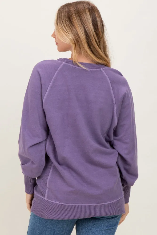 Lavender Vintage Wash French Terry Pullover sold by Pinkblush product image thumbnail 4
