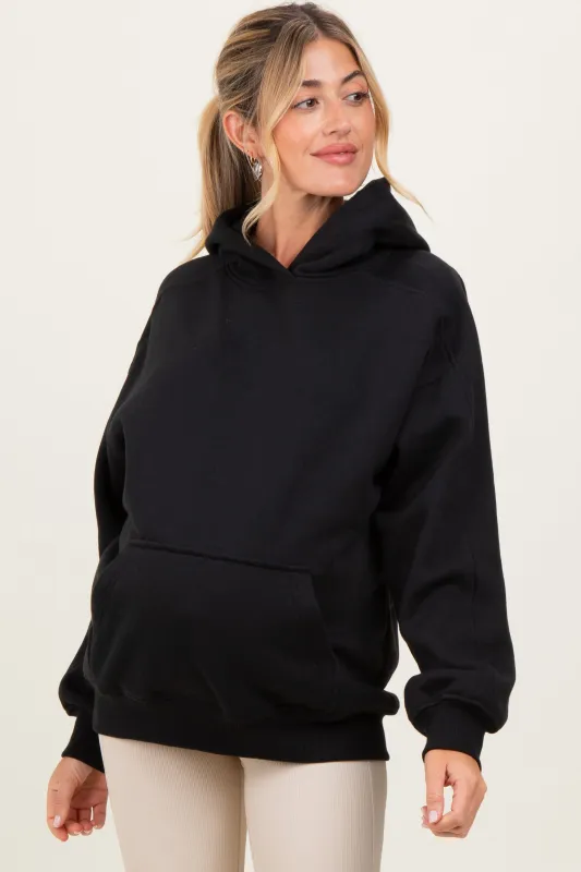 Black Fleece Oversized Maternity Hoodie sold by Pinkblush