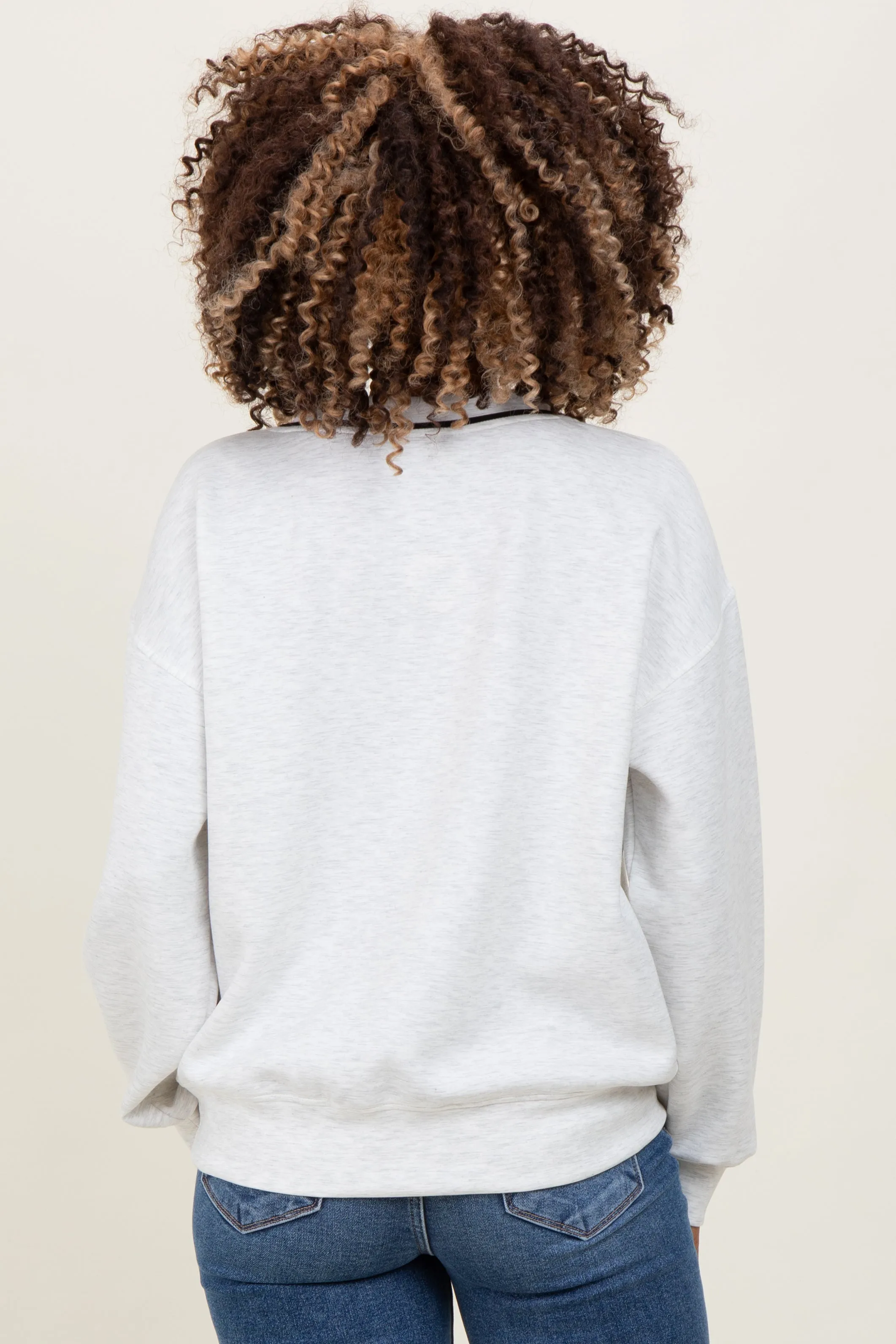 Heather Grey V-Neck Maternity Sweatshirt sold by Pinkblush product image thumbnail 4