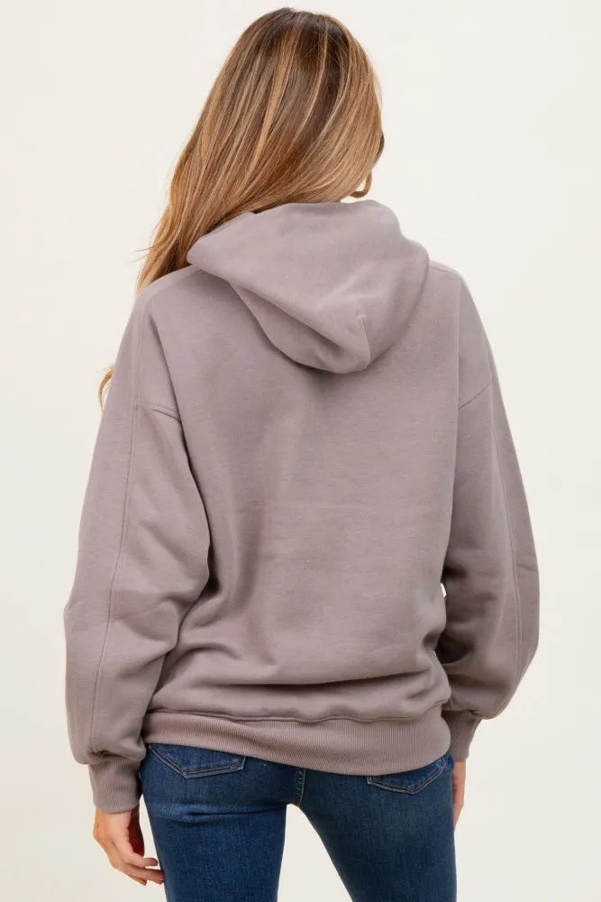 Taupe Fleece Oversized Maternity Hoodie sold by Pinkblush product image thumbnail 4