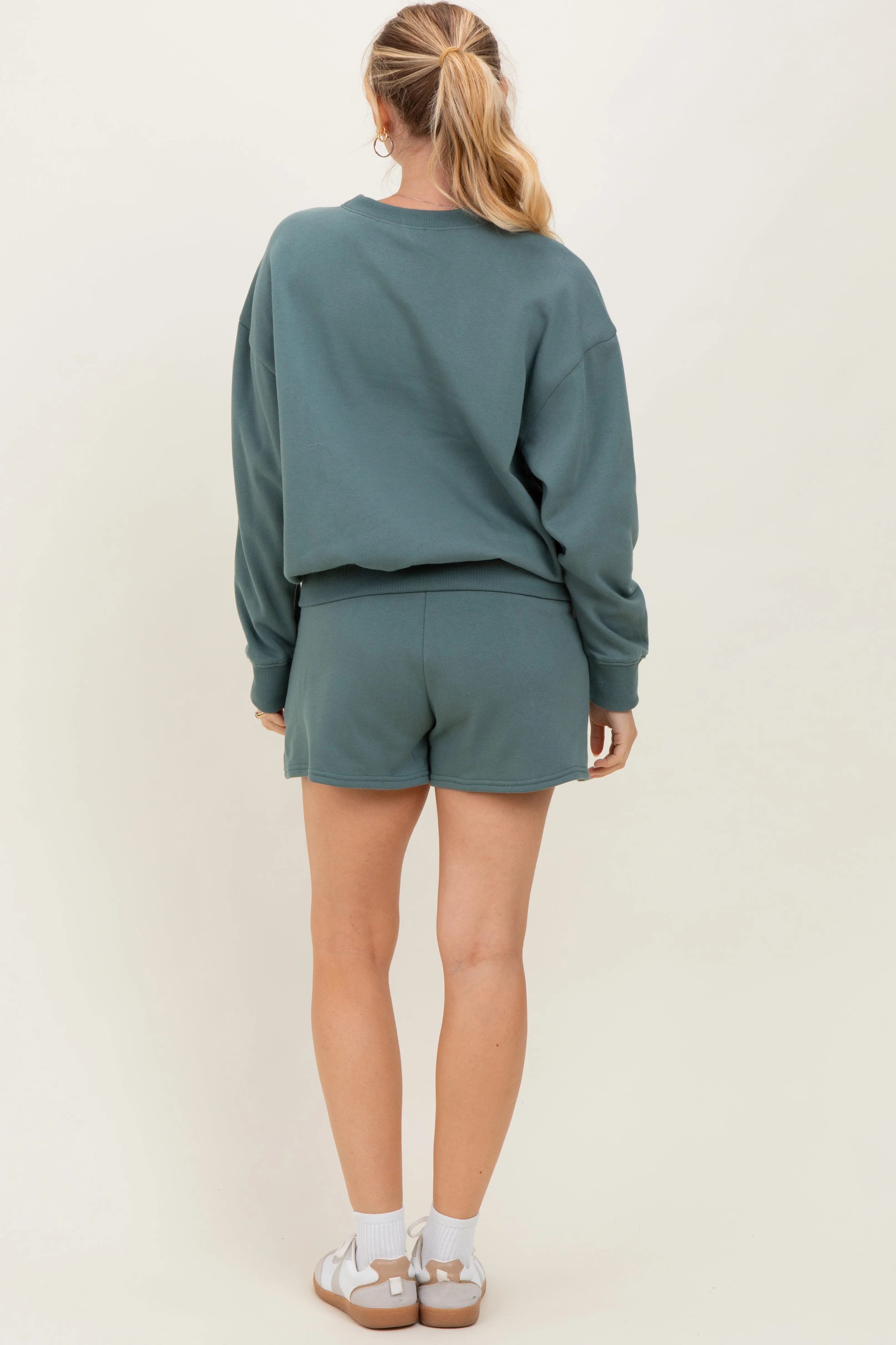 Jade Fleece Sweatshirt Shorts Set sold by Pinkblush product image thumbnail 4