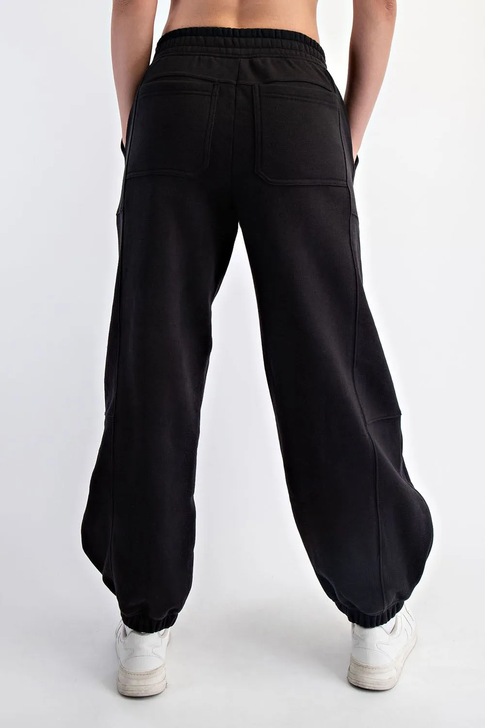 Black Multi Seam Fleece Sweatpants sold by Pinkblush product image thumbnail 4
