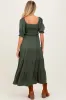 Olive Smocked Tiered Maternity Maxi Dress sold by Pinkblush