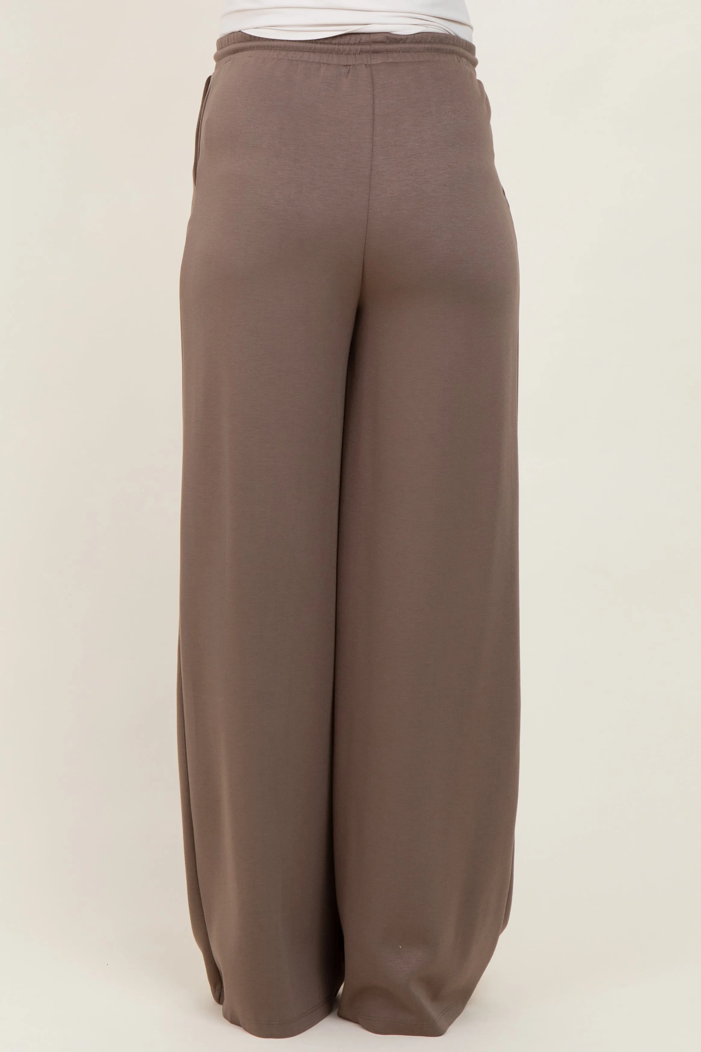 Mocha Flowy Knit Drawstring Maternity Pants sold by Pinkblush product image thumbnail 4