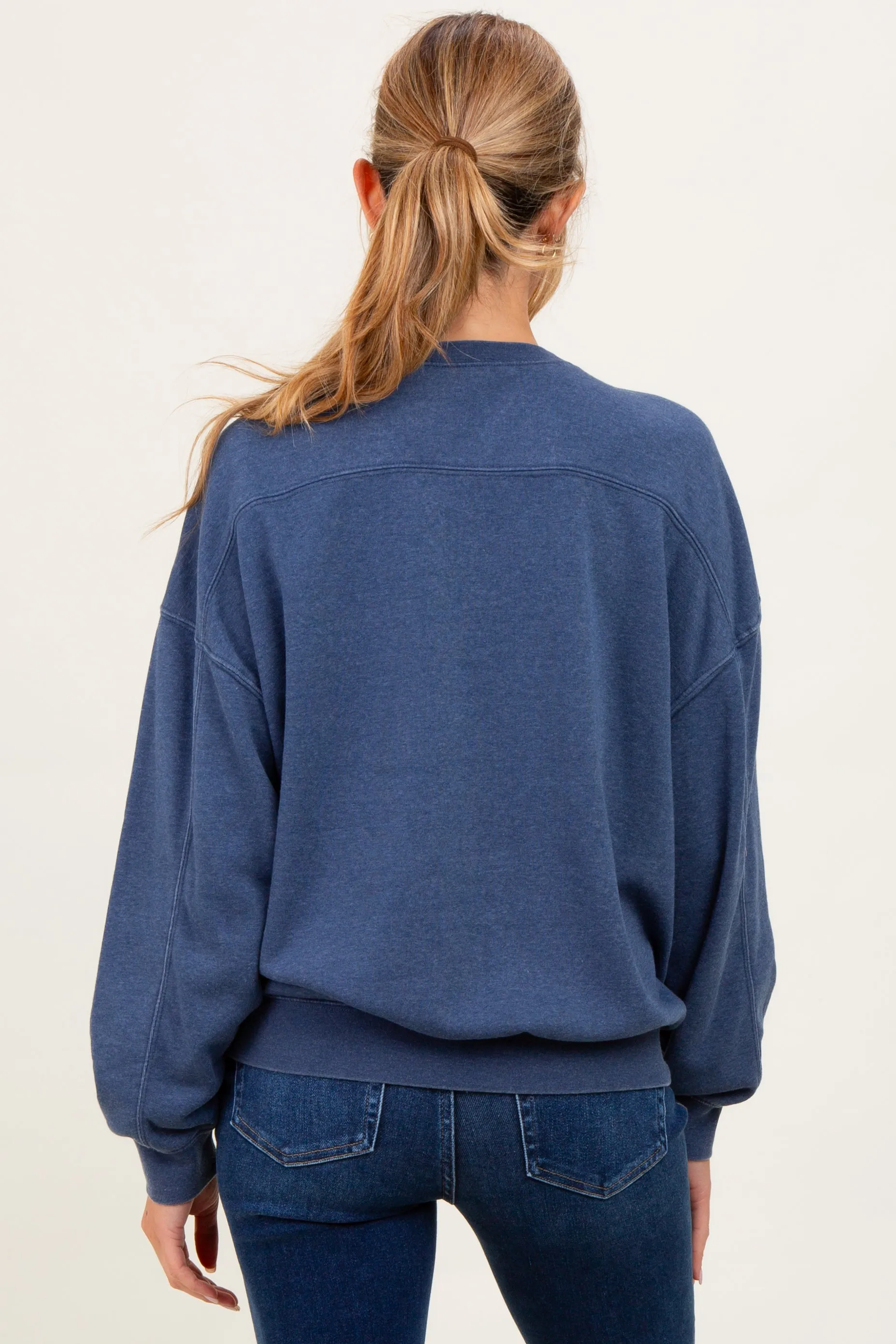 Navy Long Sleeve Maternity Sweatshirt sold by Pinkblush product image thumbnail 4