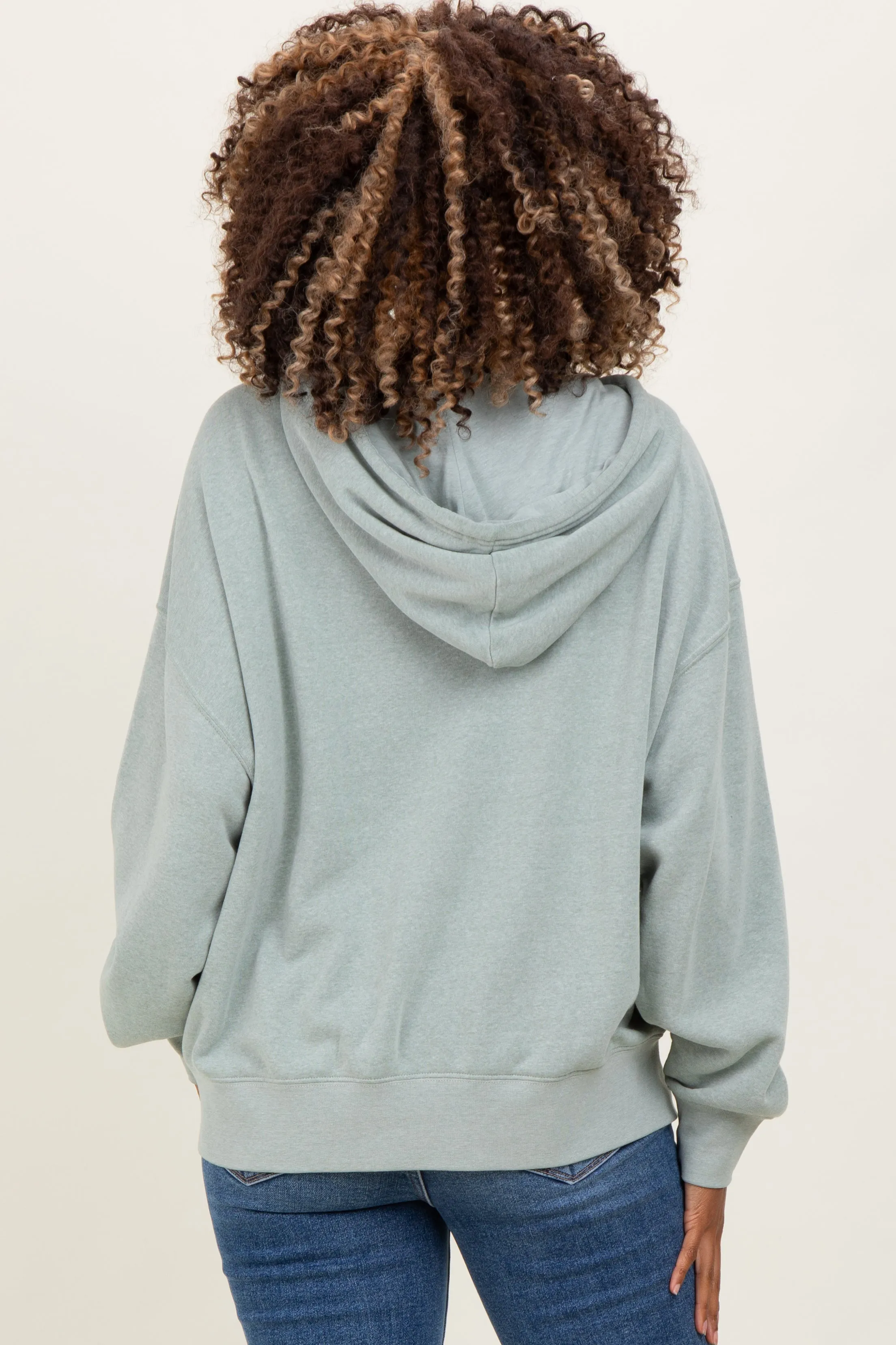 Sage Green Drop Shoulder Long Sleeve Oversized Maternity Hoodie sold by Pinkblush product image thumbnail 4
