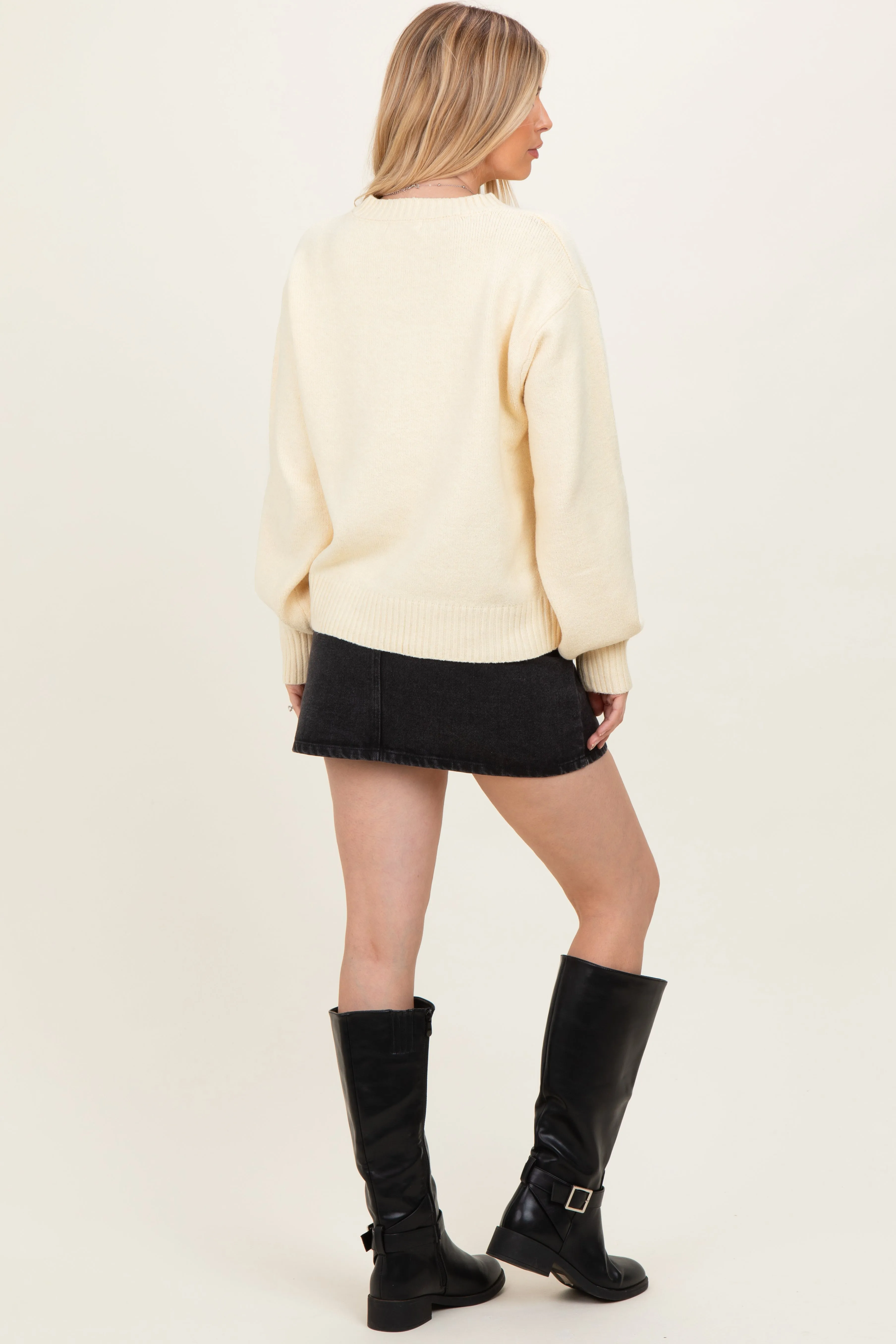 Yellow Chunky Knit Oversized Sweater sold by Pinkblush product image thumbnail 4