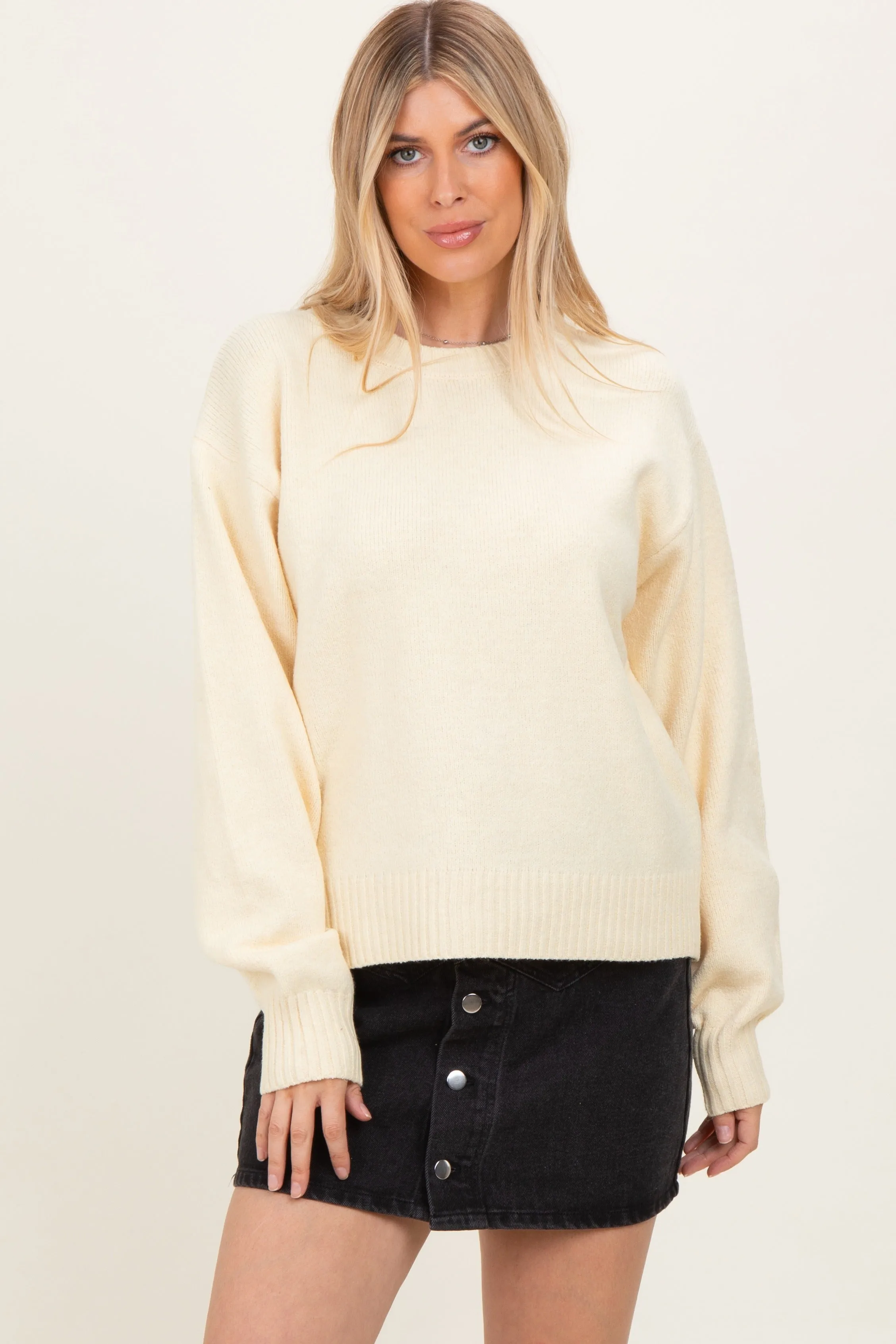 Yellow Chunky Knit Oversized Sweater sold by Pinkblush