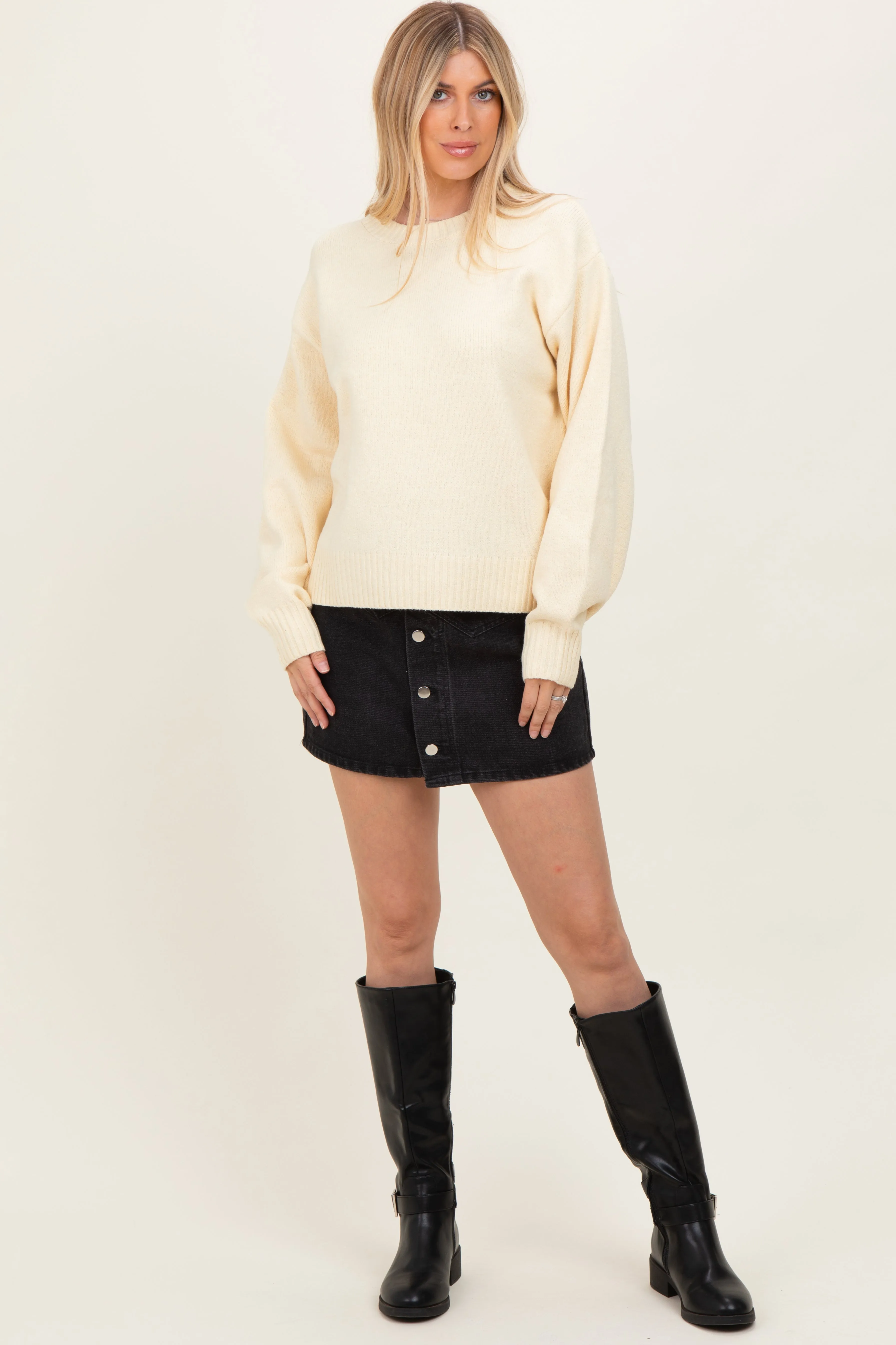 Yellow Chunky Knit Oversized Sweater sold by Pinkblush product image thumbnail 2
