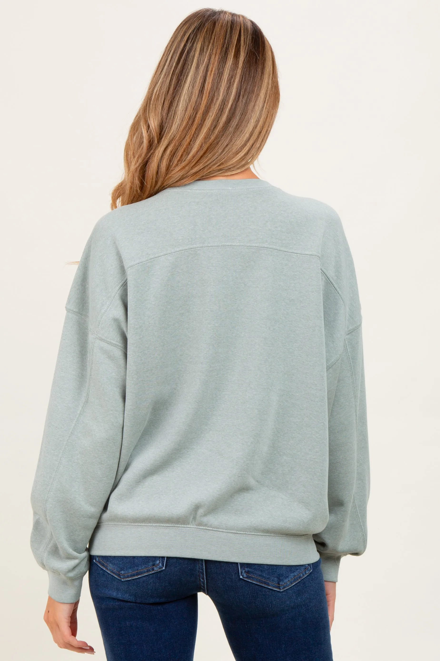 Sage Long Sleeve Maternity Sweatshirt sold by Pinkblush product image thumbnail 4