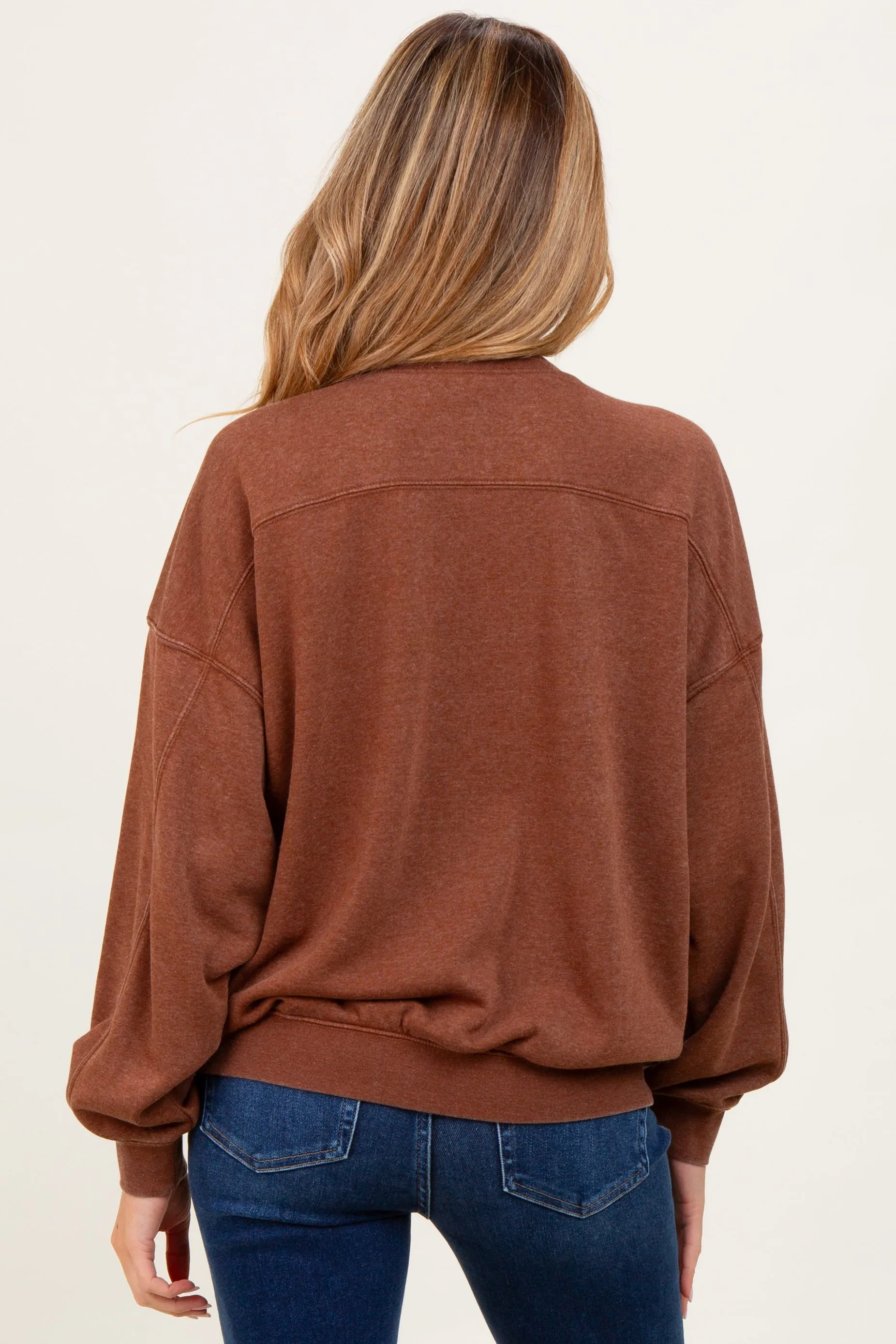 Camel Long Sleeve Maternity Sweatshirt sold by Pinkblush product image thumbnail 4