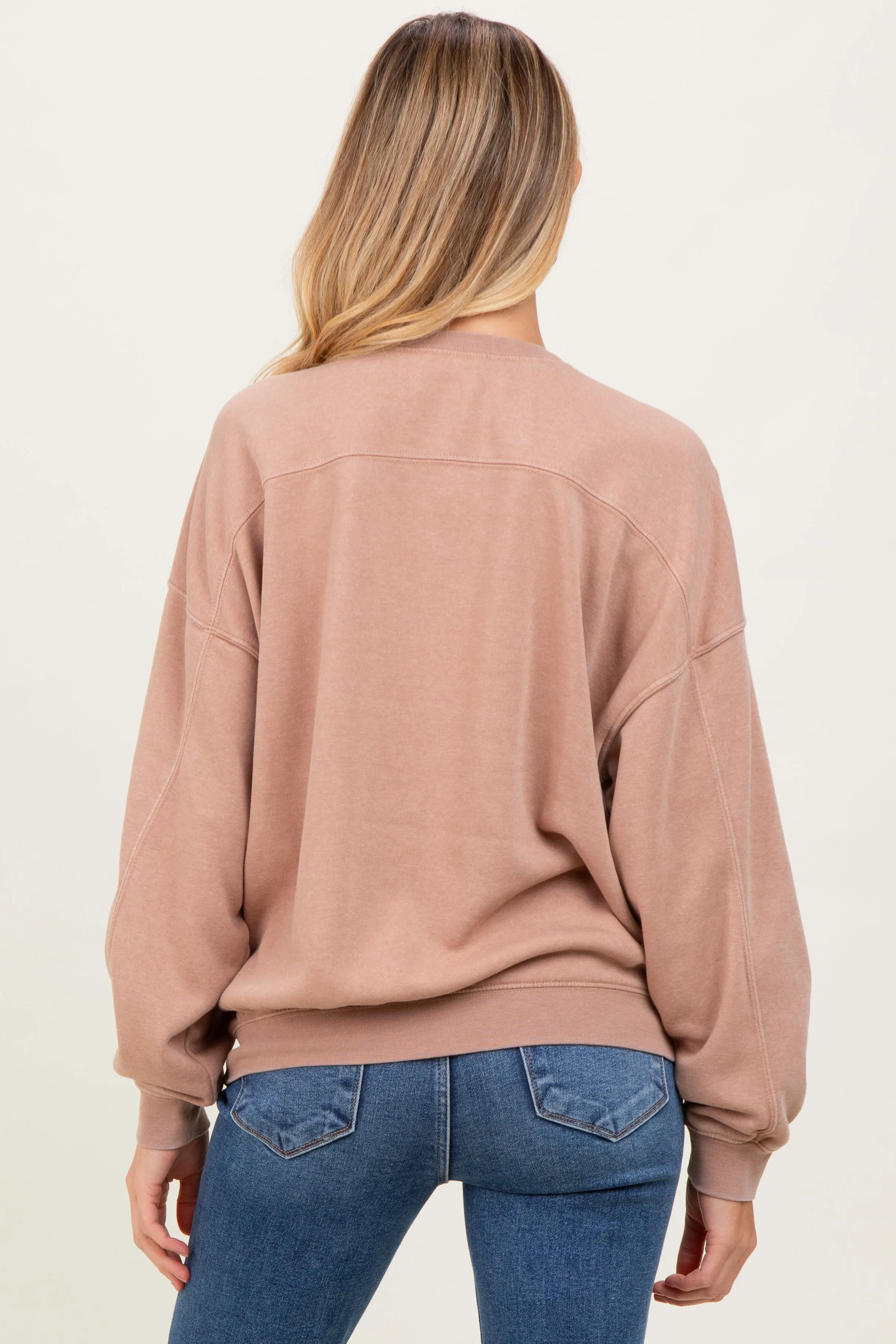 Beige Long Sleeve Maternity Sweatshirt sold by Pinkblush product image thumbnail 4