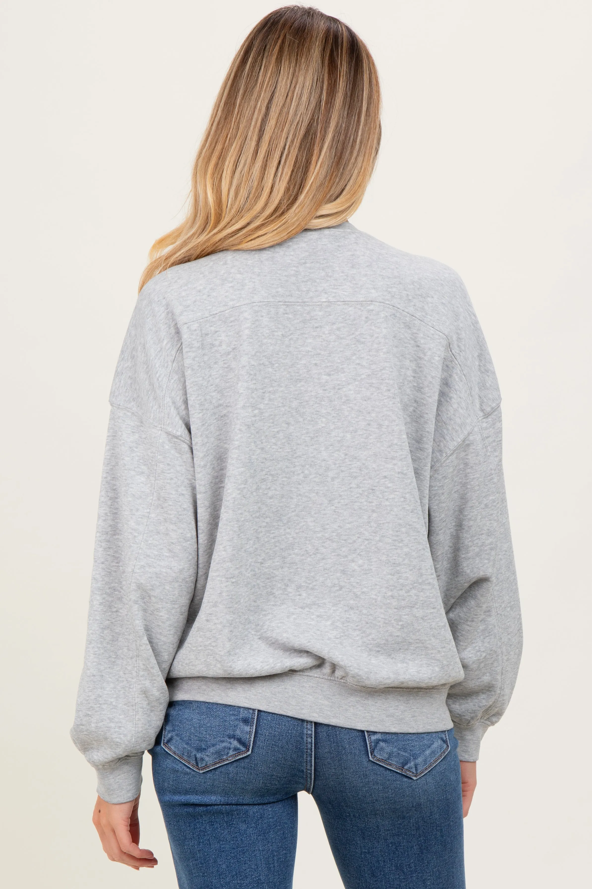 Heather Gray Long Sleeve Maternity Sweatshirt sold by Pinkblush product image thumbnail 4