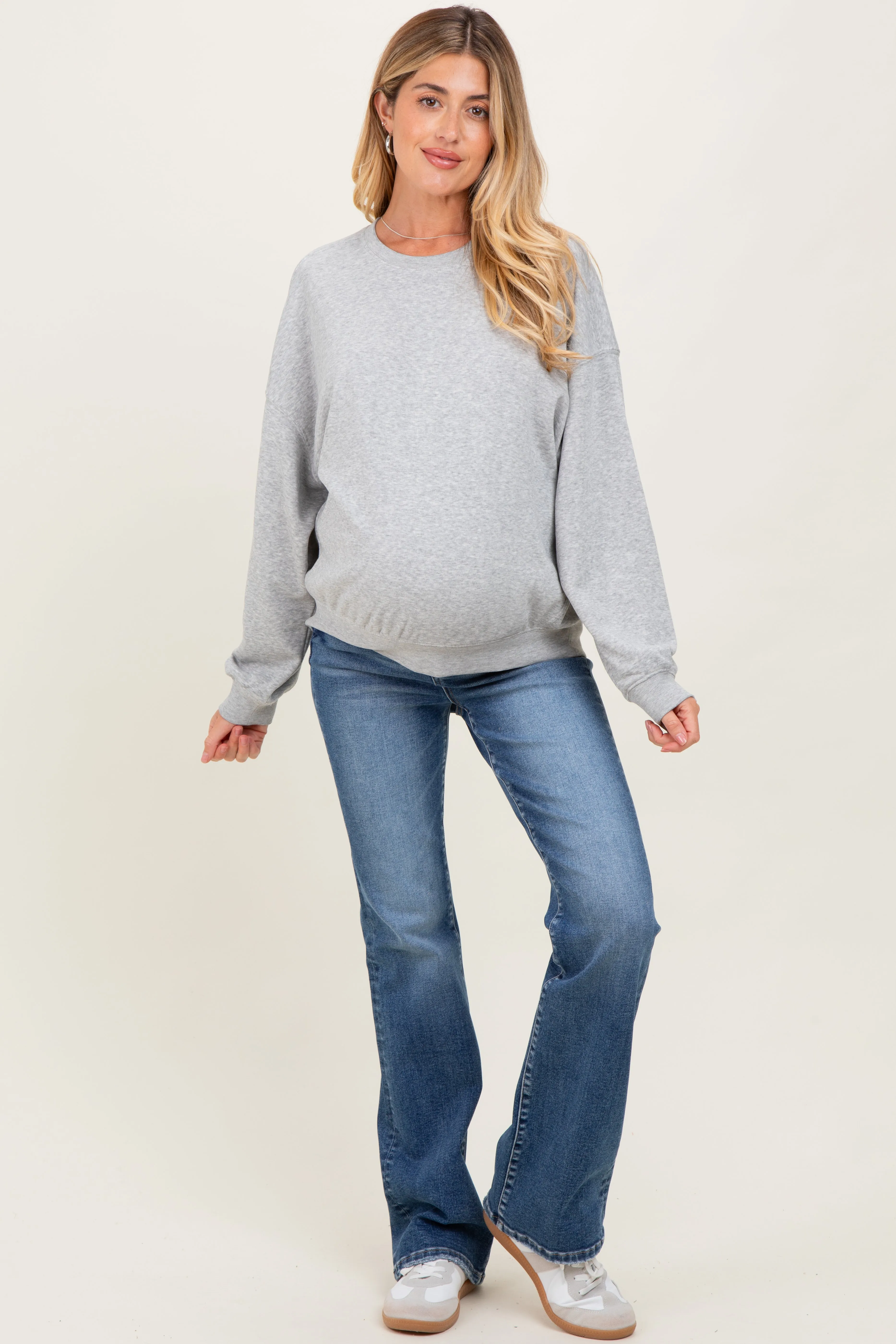 Heather Gray Long Sleeve Maternity Sweatshirt sold by Pinkblush product image thumbnail 2
