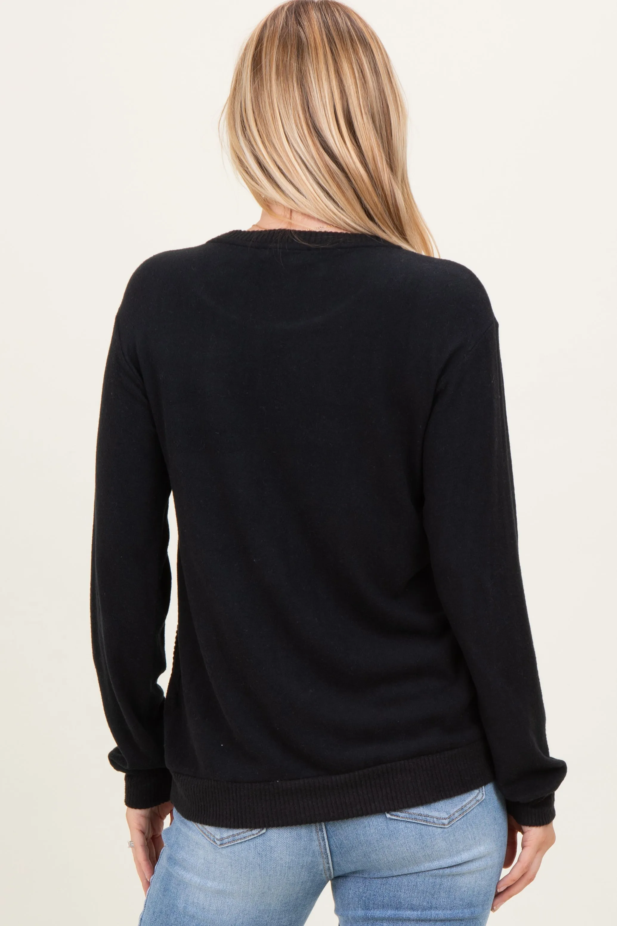 Black V-Neck Double Layer Nursing Pullover Top sold by Pinkblush product image thumbnail 4