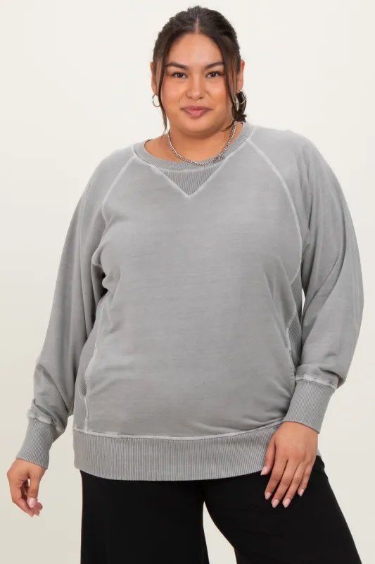 Vintage Wash French Terry Plus Pullover sold by Pinkblush