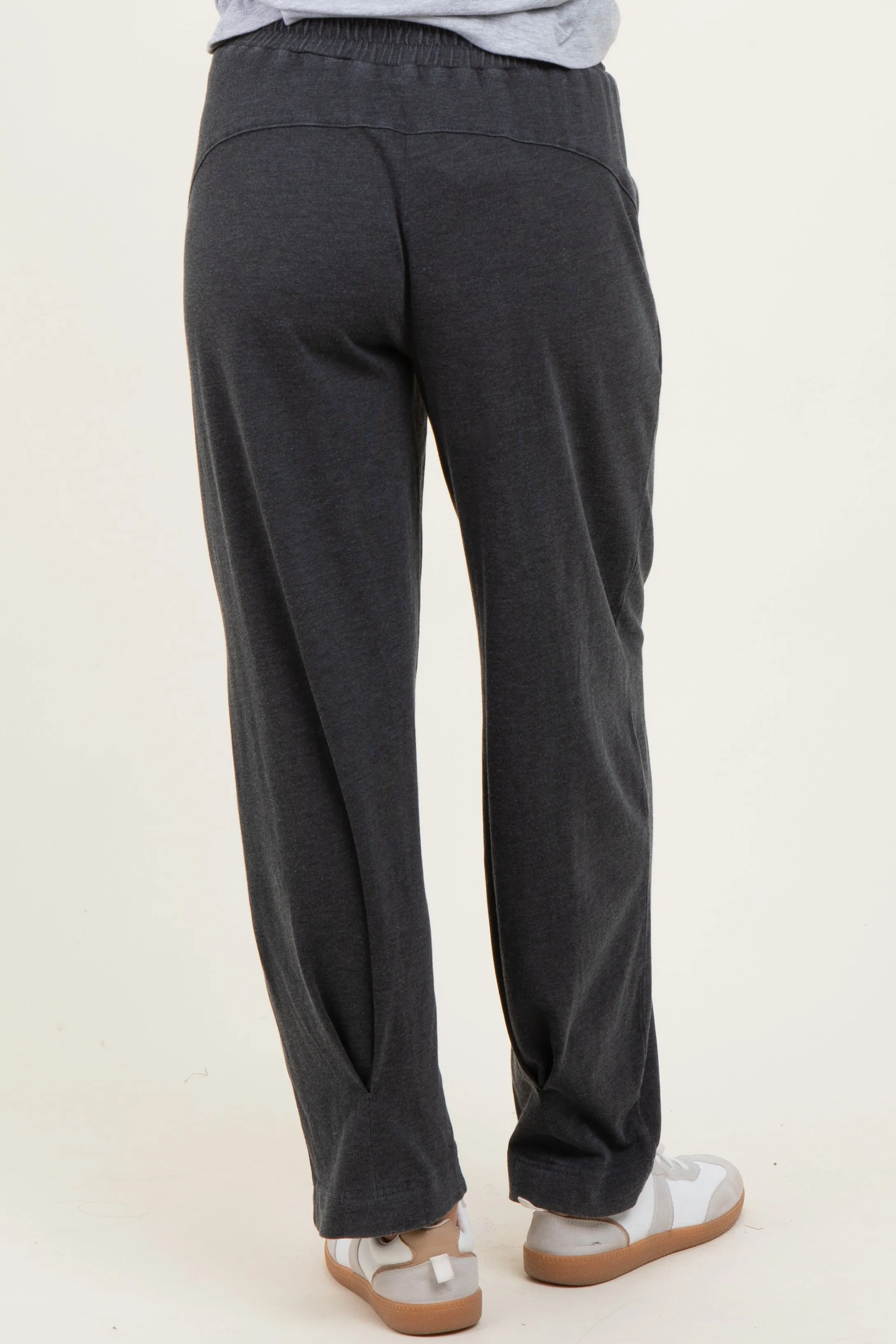 Black Mineral Wash Pleated Maternity Lounge Pants sold by Pinkblush product image thumbnail 4
