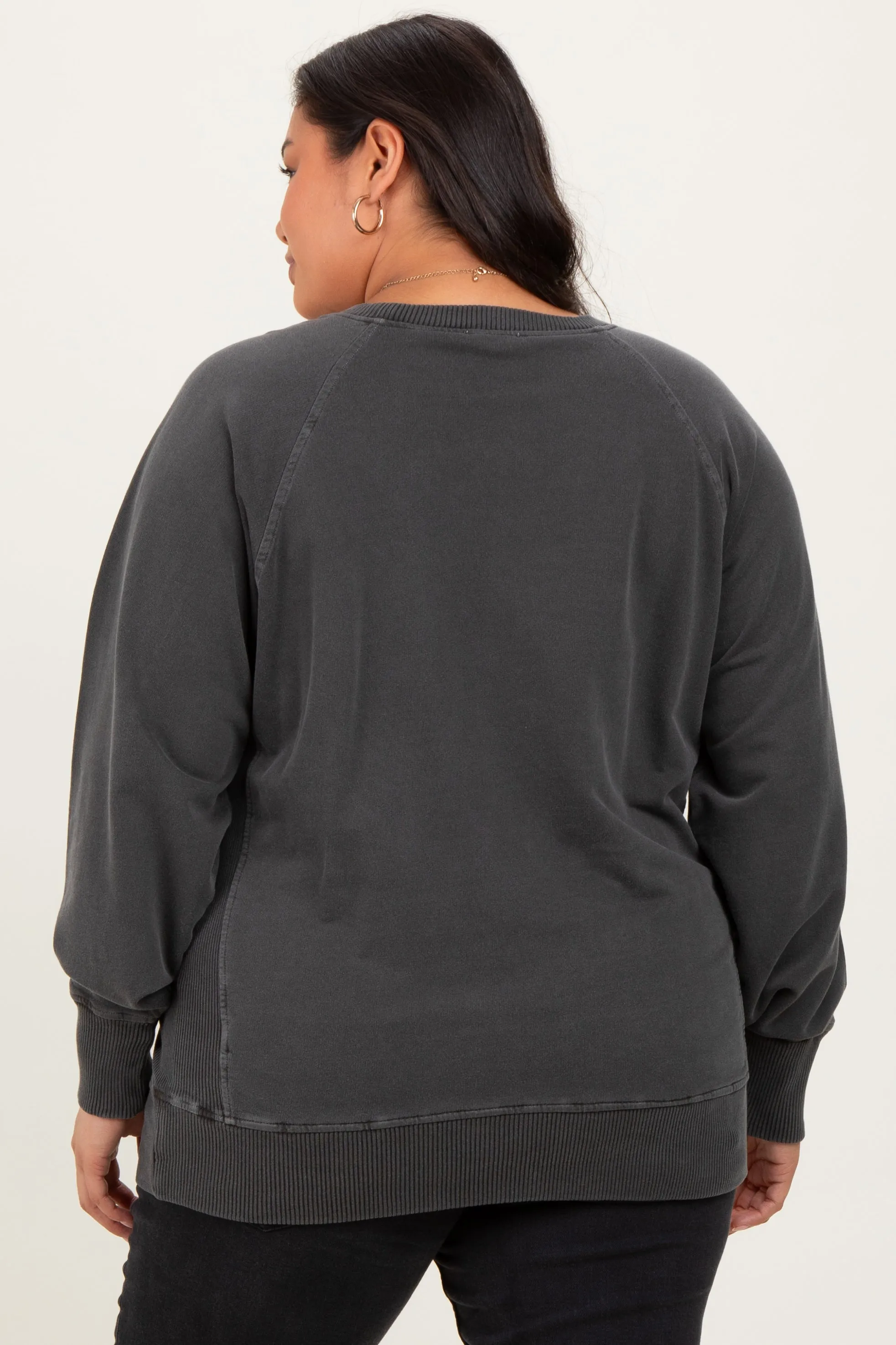 Charcoal Vintage Wash French Terry Plus Pullover sold by Pinkblush product image thumbnail 4
