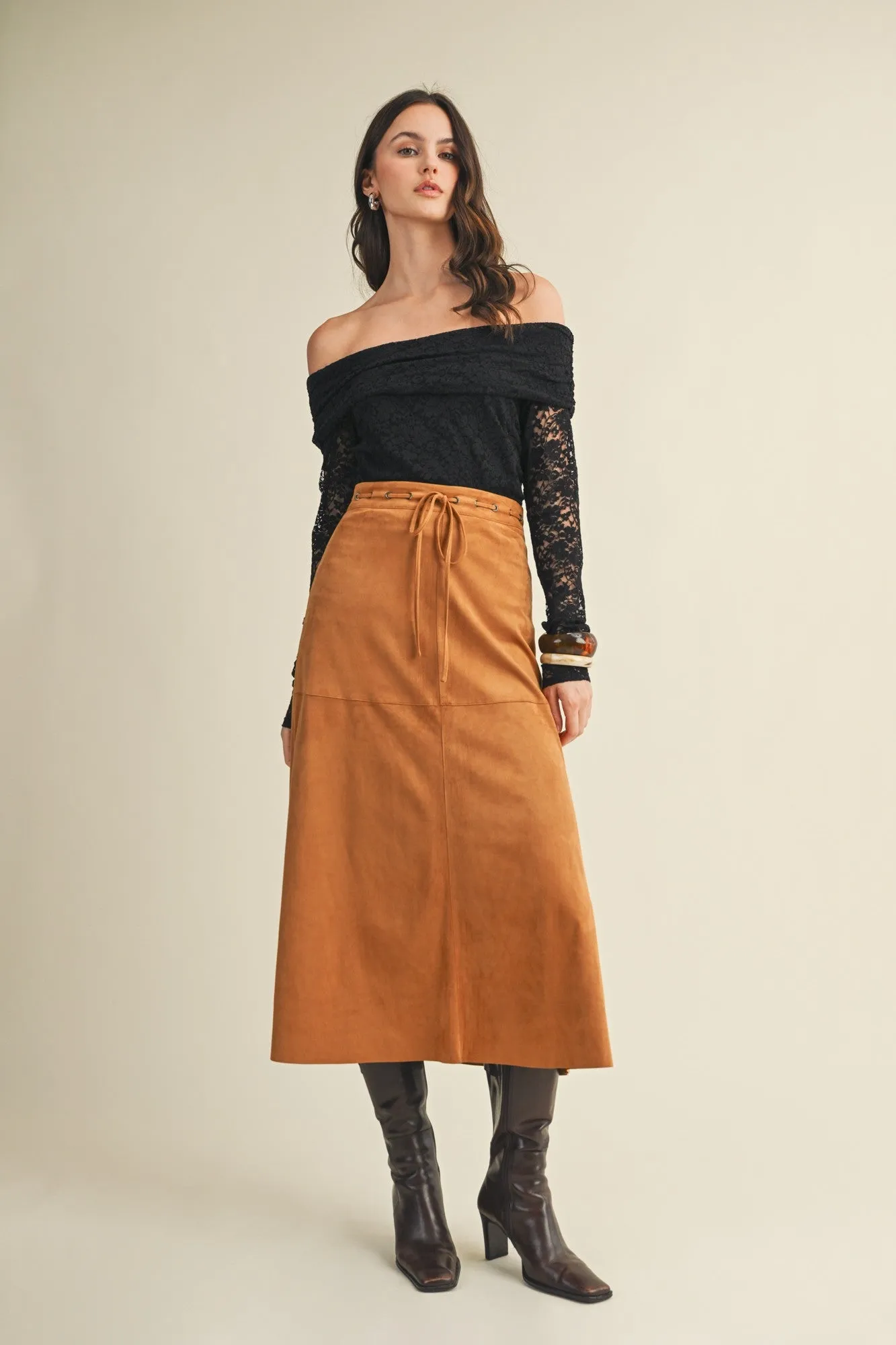 Black Lace Off Shoulder Long Sleeve Top sold by Pinkblush product image thumbnail 5