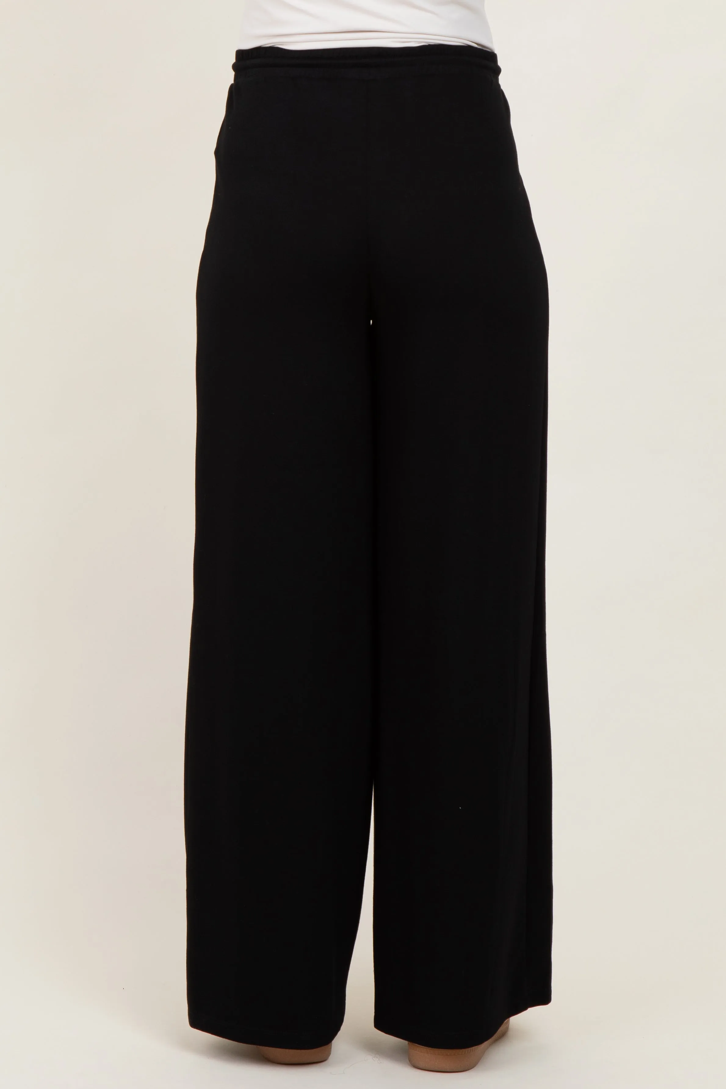 Black Flowy Knit Drawstring Maternity Pants sold by Pinkblush product image thumbnail 4