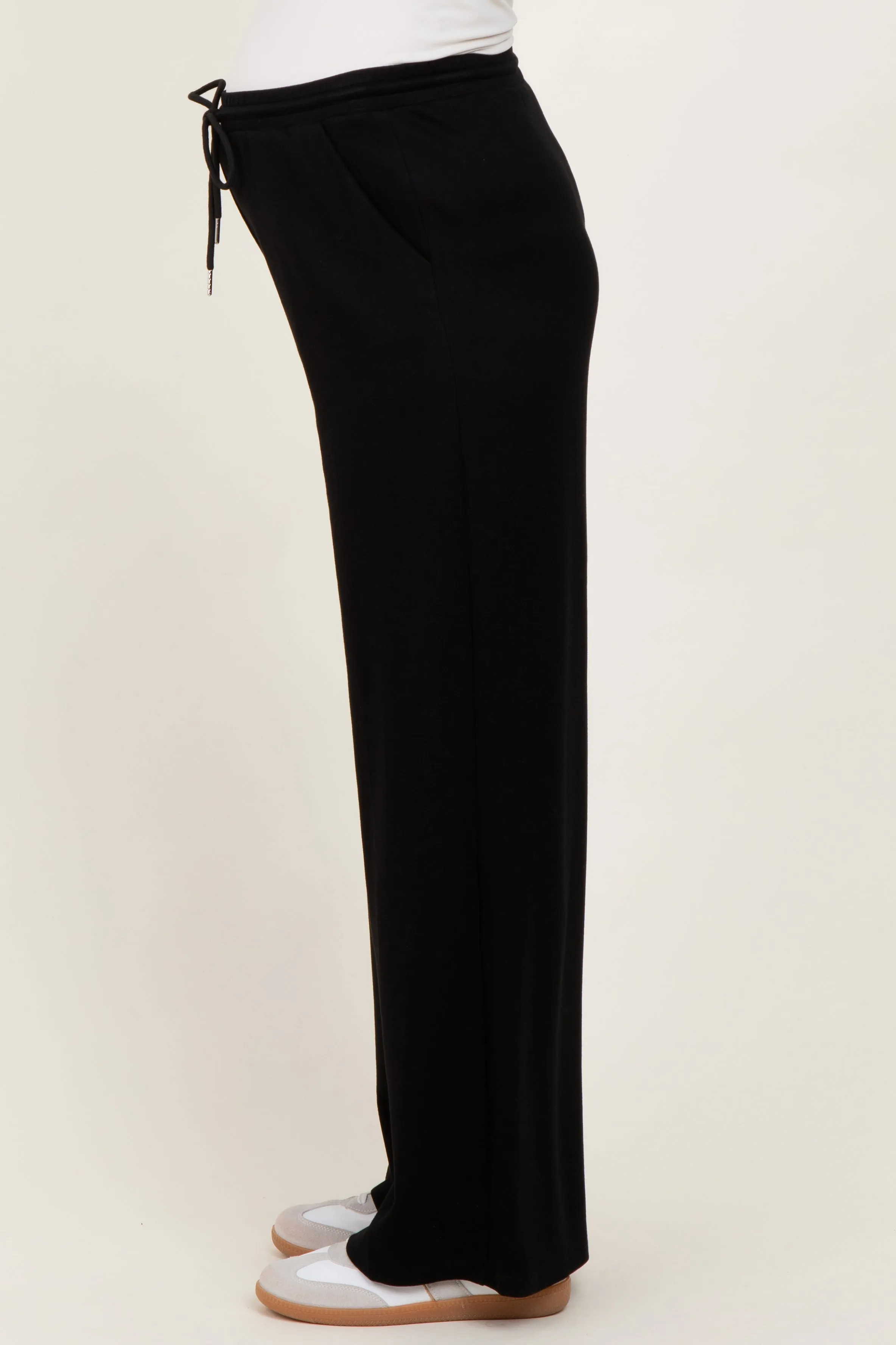 Black Flowy Knit Drawstring Maternity Pants sold by Pinkblush product image thumbnail 3