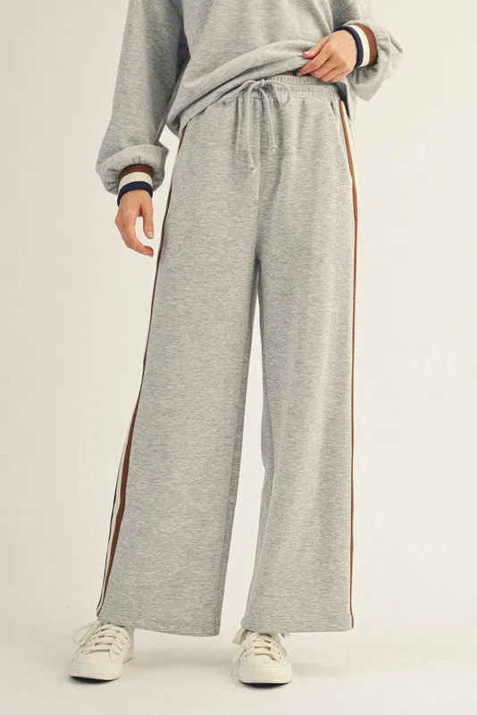 Heather Grey Contrast Trim Sweatpants sold by Pinkblush product image thumbnail 3