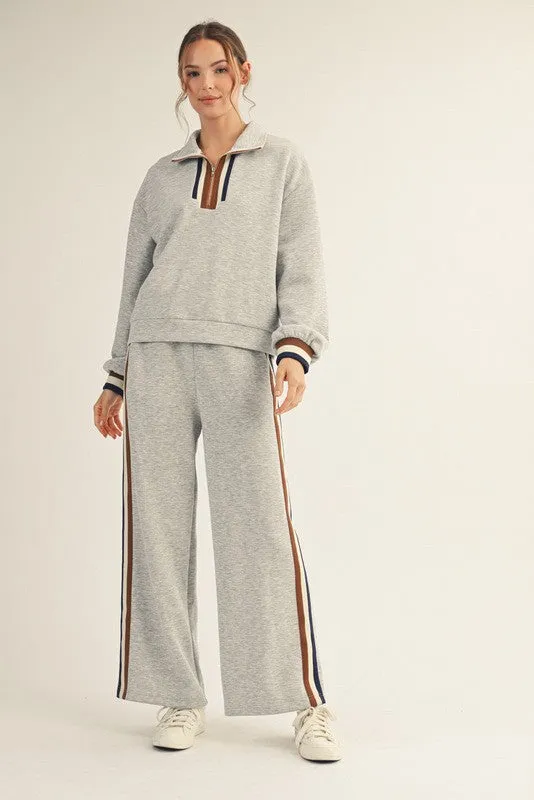 Heather Grey Contrast Trim Sweatpants sold by Pinkblush