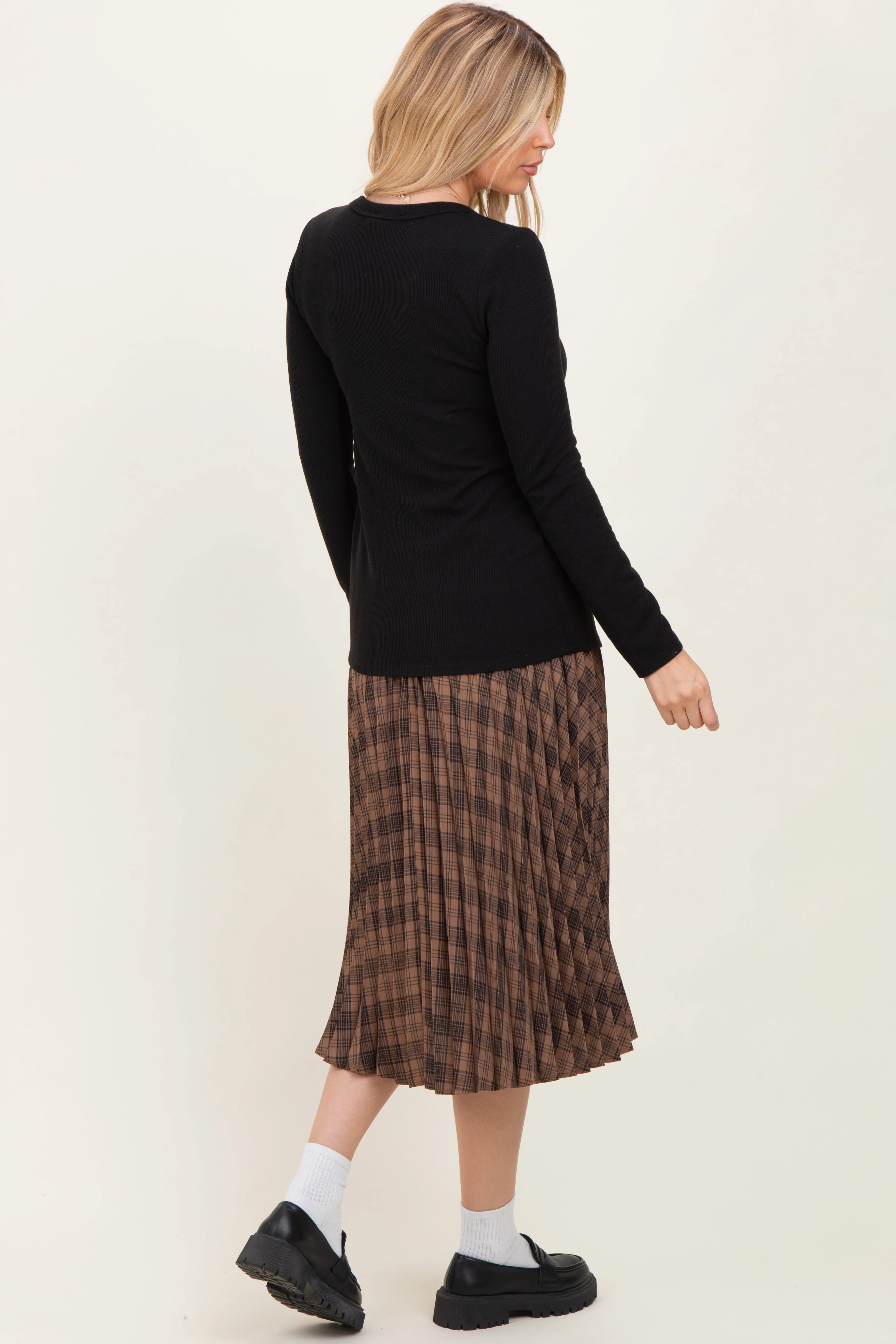 Black Ribbed Long Sleeve Henley Top sold by Pinkblush product image thumbnail 5