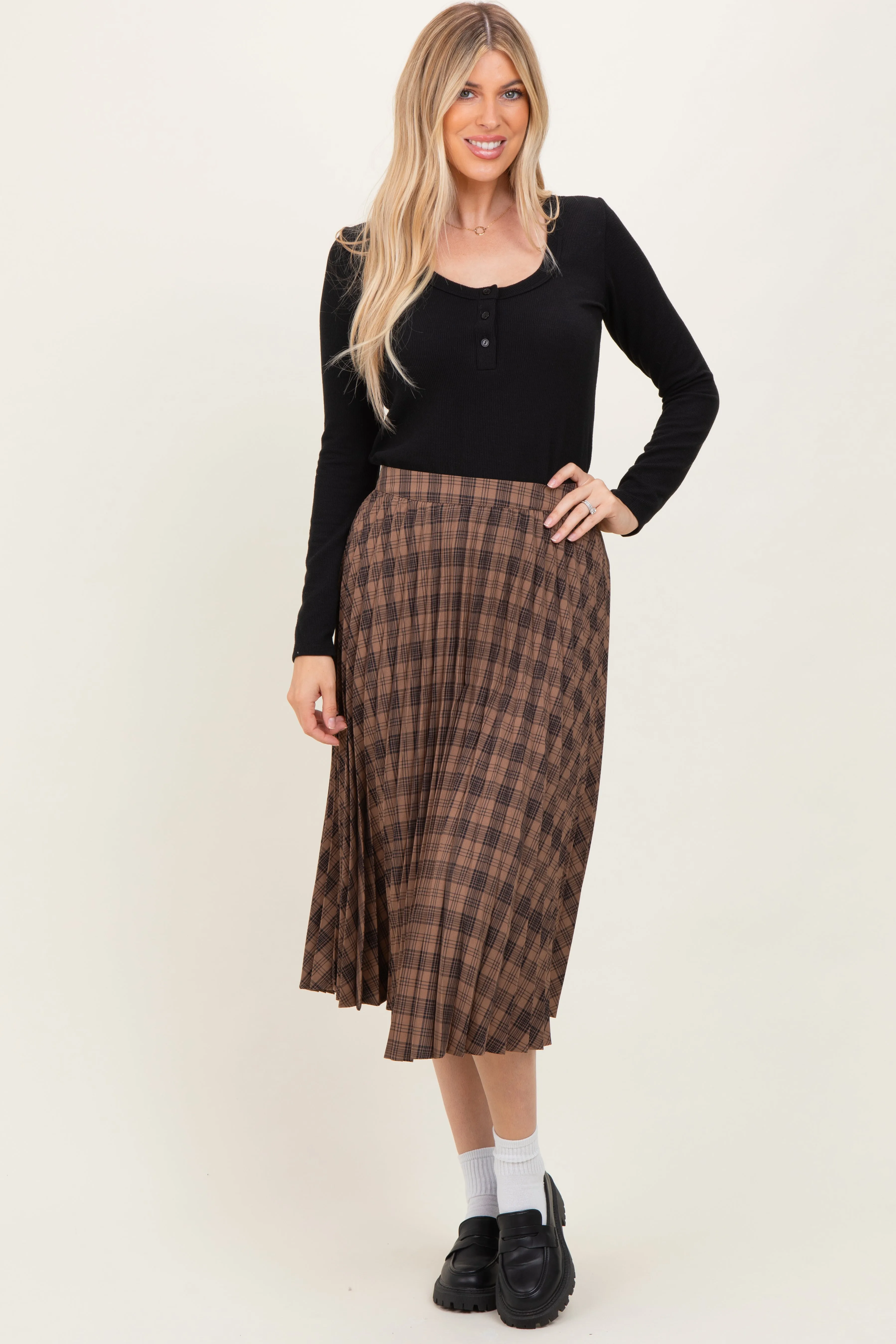 Black Ribbed Long Sleeve Henley Top sold by Pinkblush product image thumbnail 2