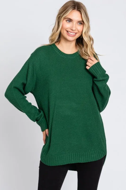 Hunter Green Knit Pullover Sweater sold by Pinkblush