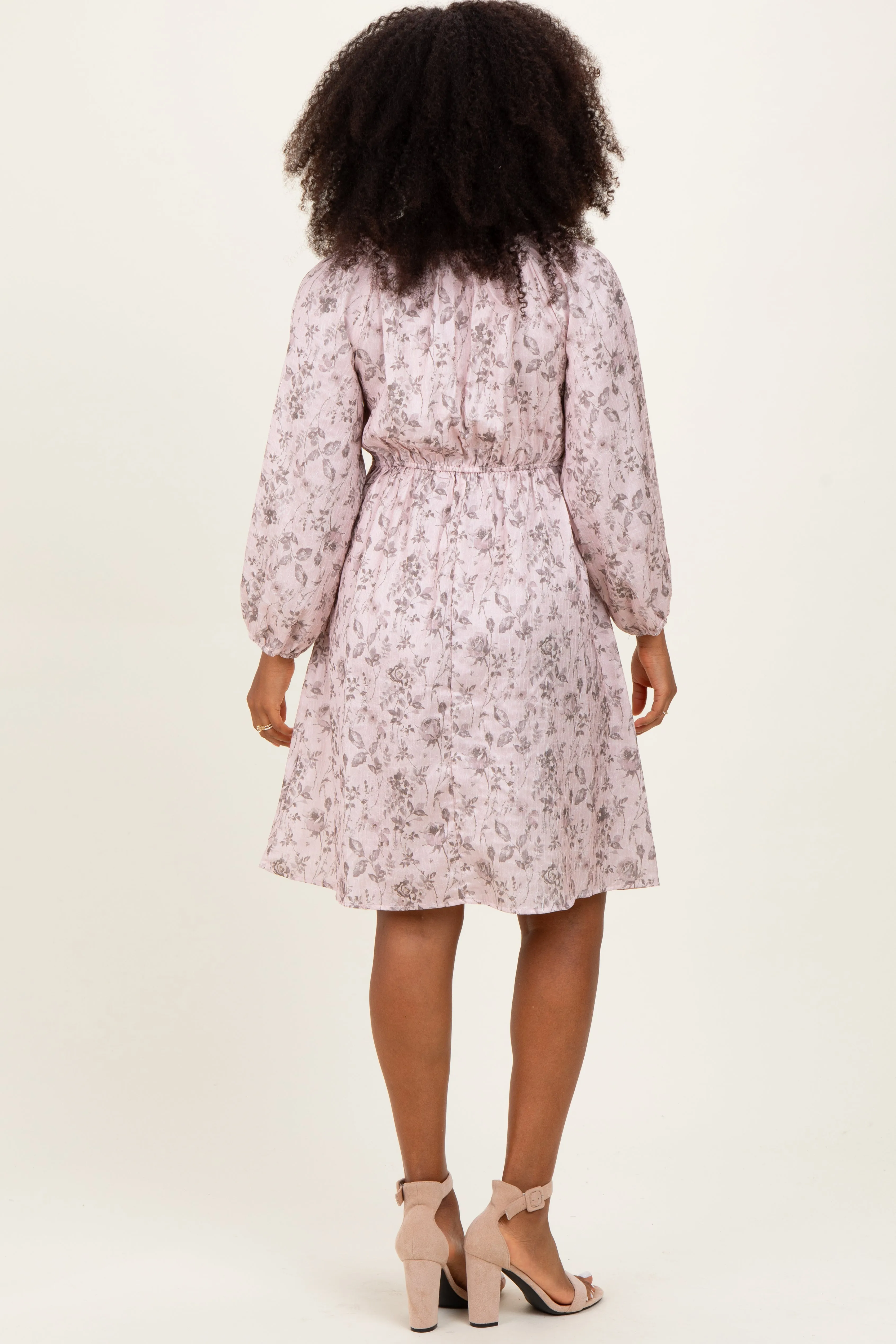 Pink Floral Sweetheart Neck Smocked Dress sold by Pinkblush product image thumbnail 3