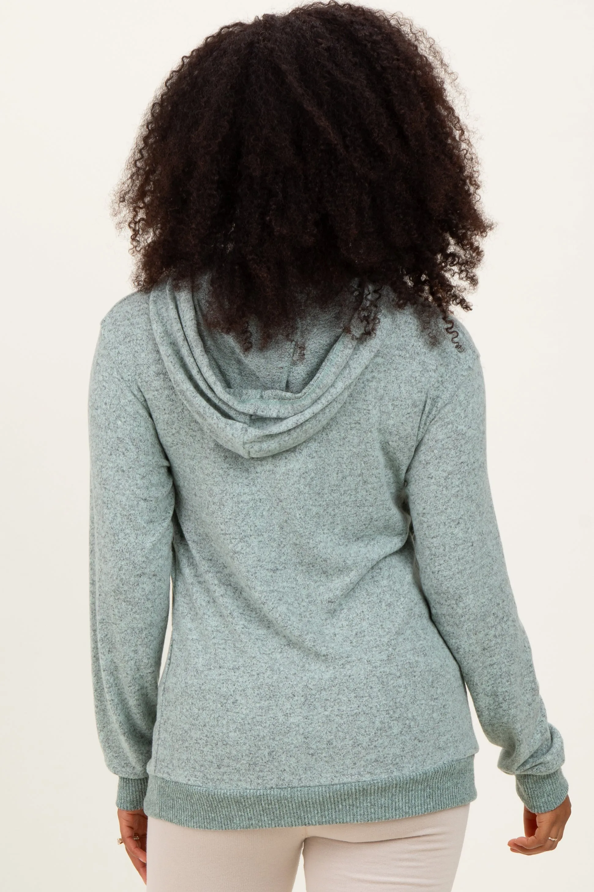 Mint Double Layer Long Sleeve Nursing Hoodie sold by Pinkblush product image thumbnail 3