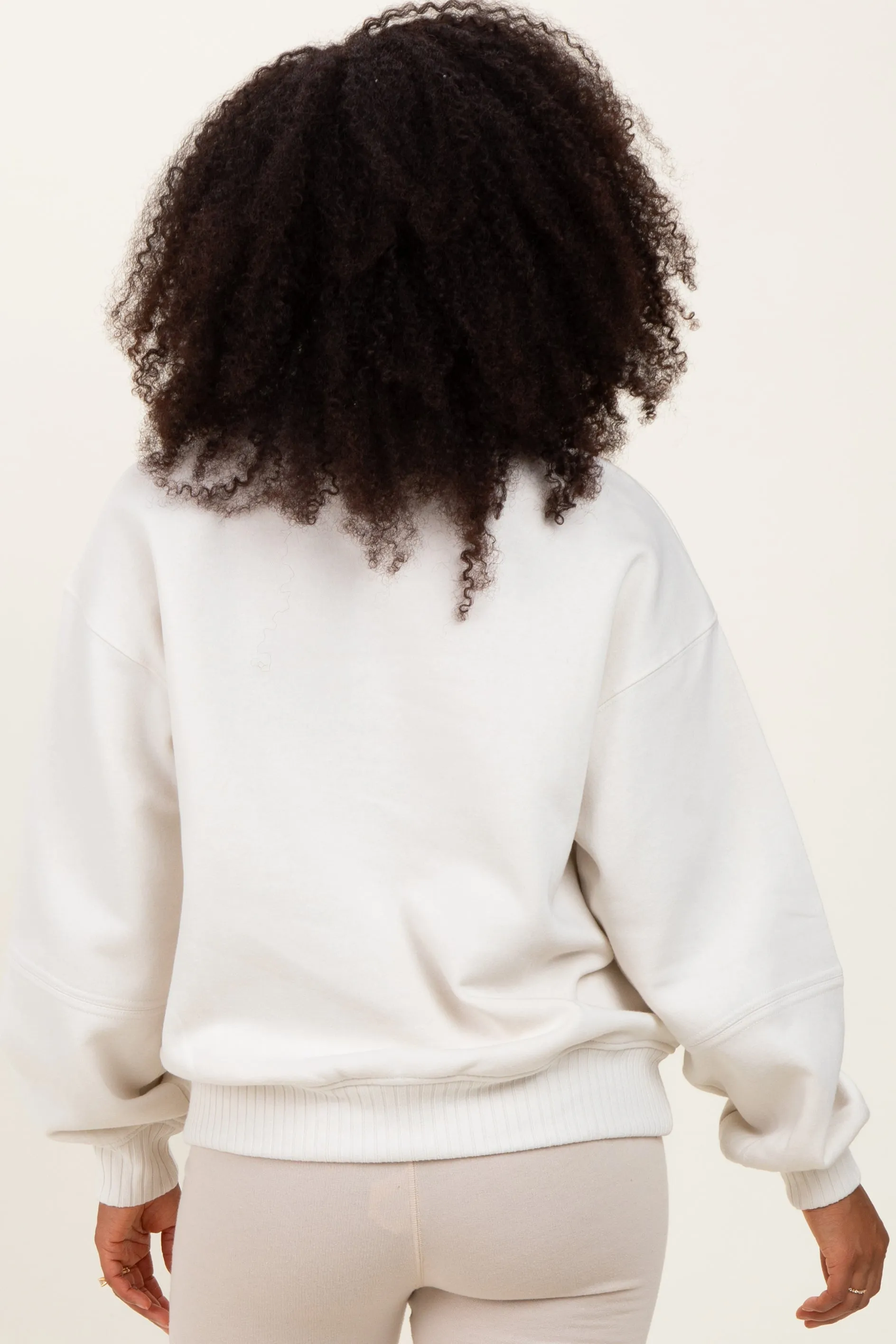 Ivory French Terry Quarter Zip Pullover sold by Pinkblush product image thumbnail 3