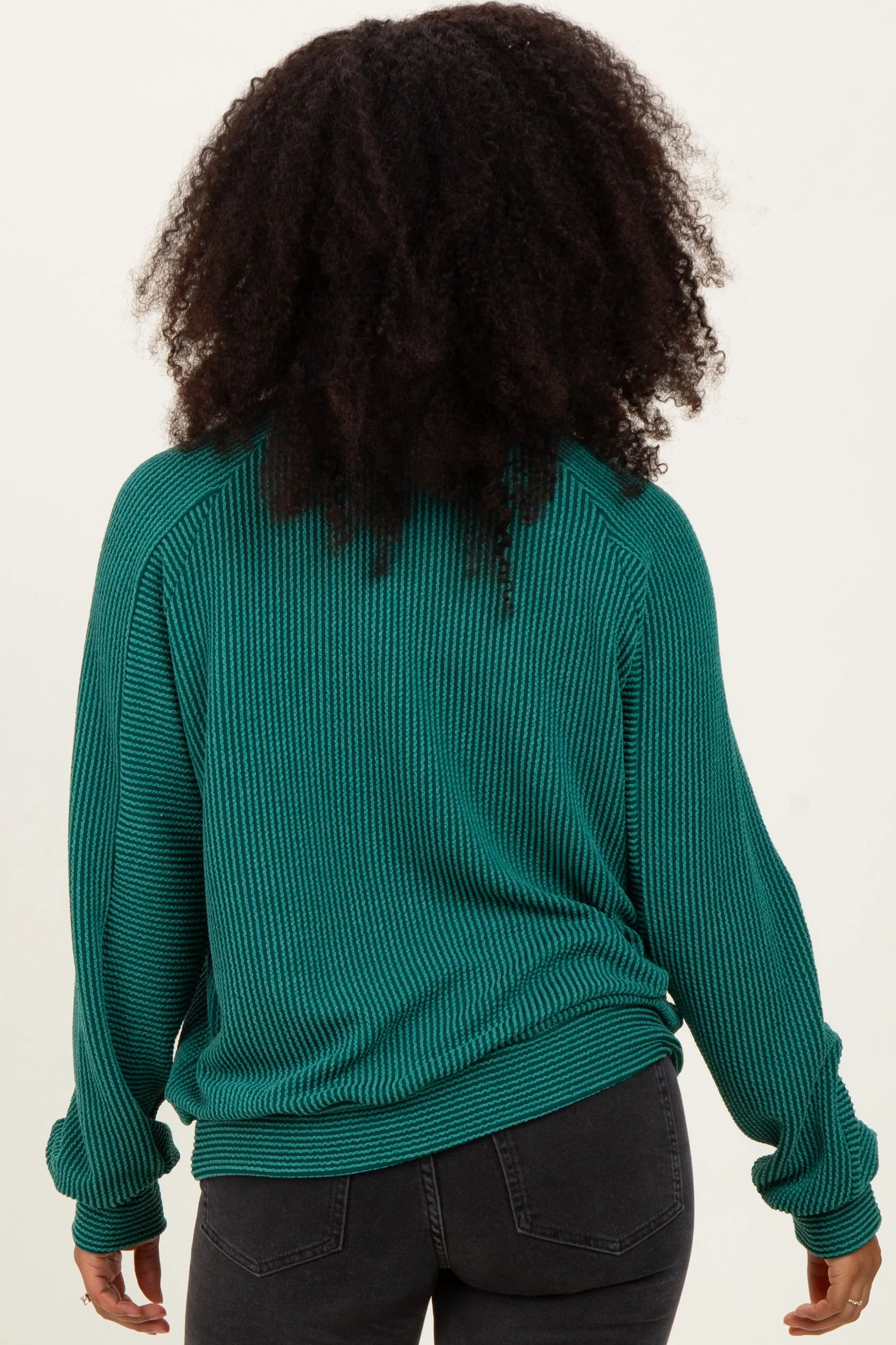 Forest Green Textured Rib Knit Pullover sold by Pinkblush product image thumbnail 3
