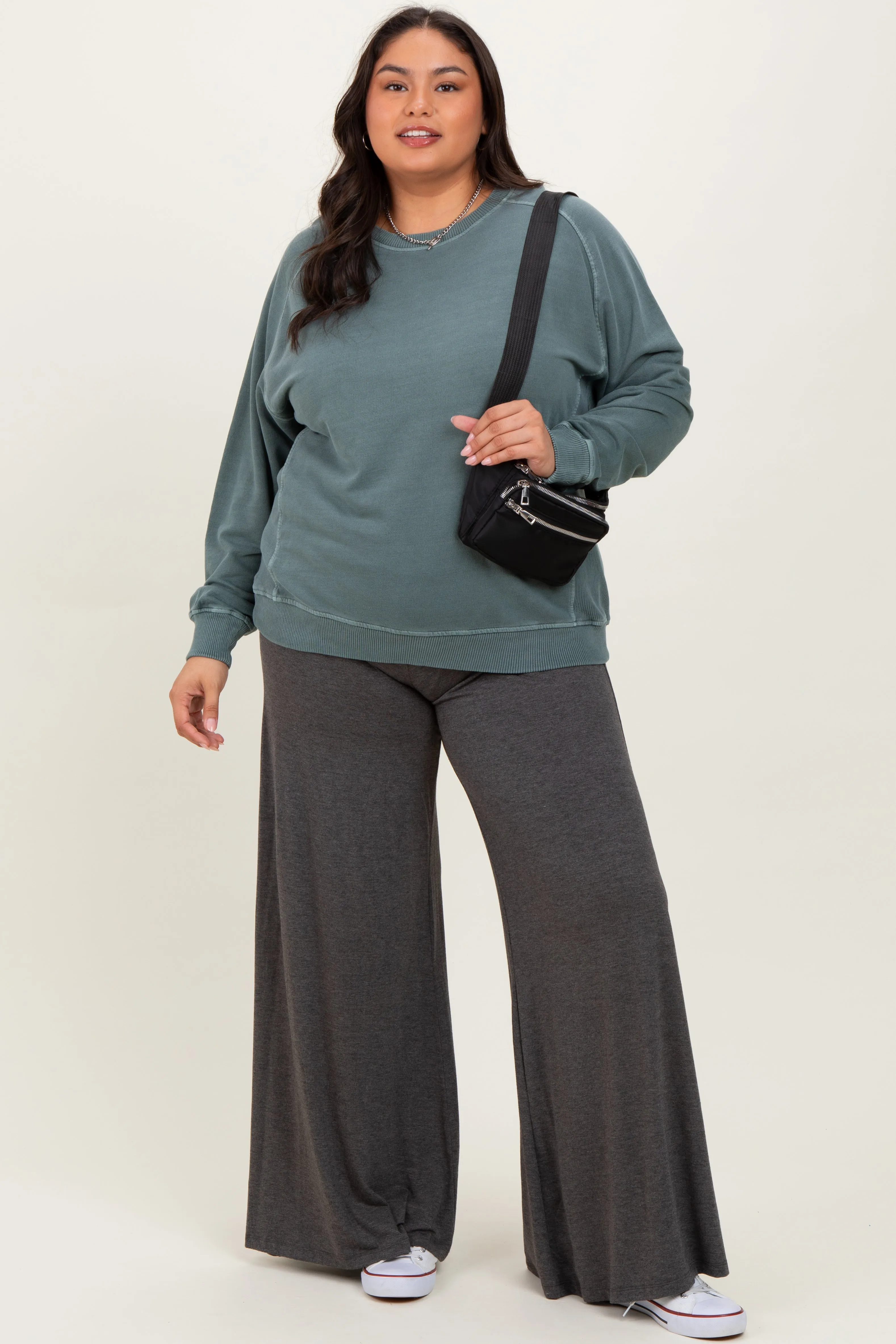 Jade French Terry Vintage Wash Plus Pullover sold by Pinkblush product image thumbnail 2