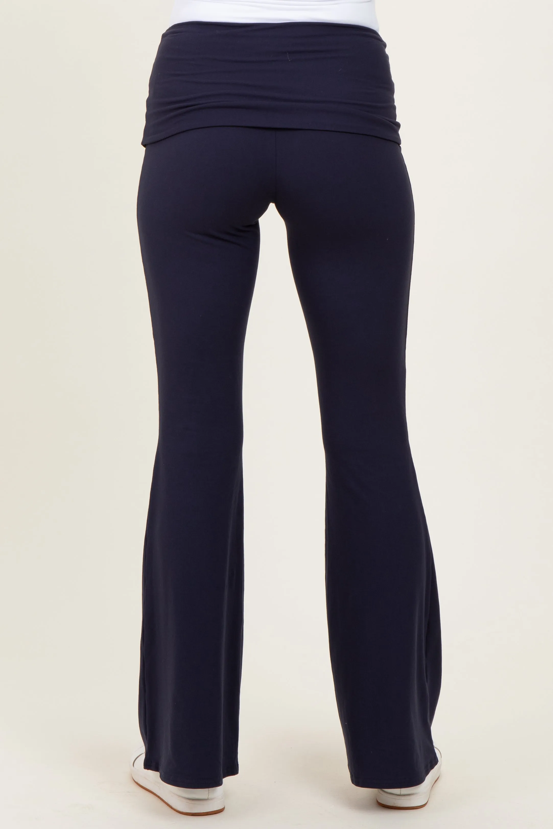Navy Wide Fold-Over Flared Maternity Pants sold by Pinkblush product image thumbnail 5