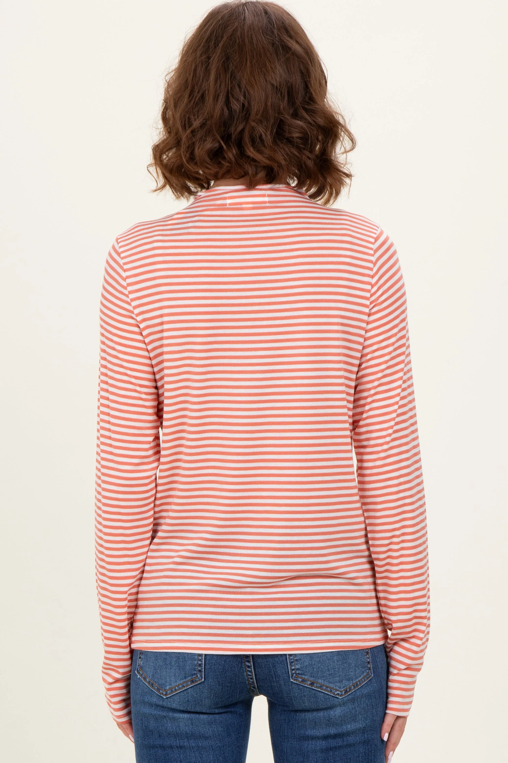 Rust Striped High Neck Long Sleeve Top sold by Pinkblush product image thumbnail 3