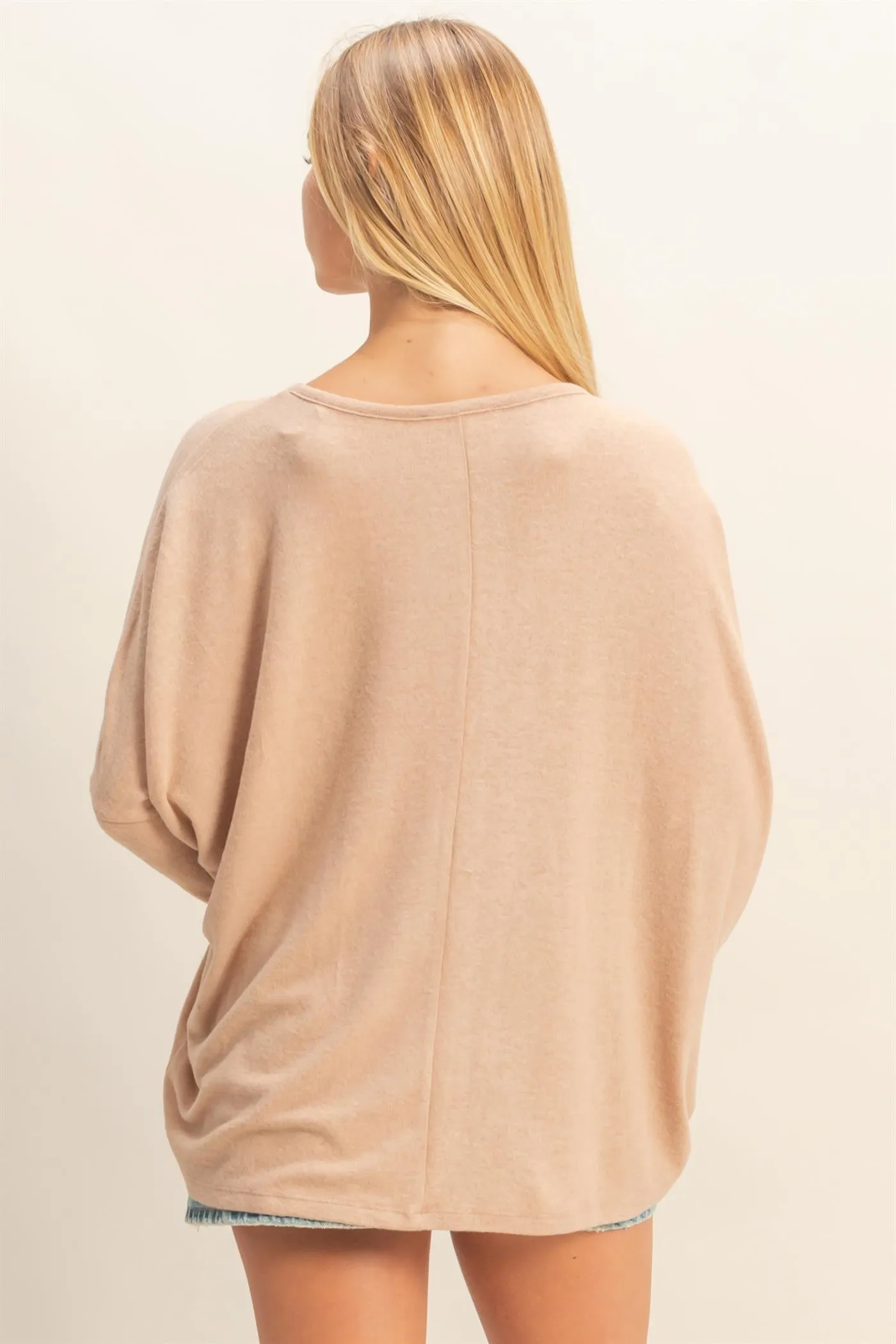 Taupe Relaxed Fit Dolman Long Sleeve Top sold by Pinkblush product image thumbnail 3