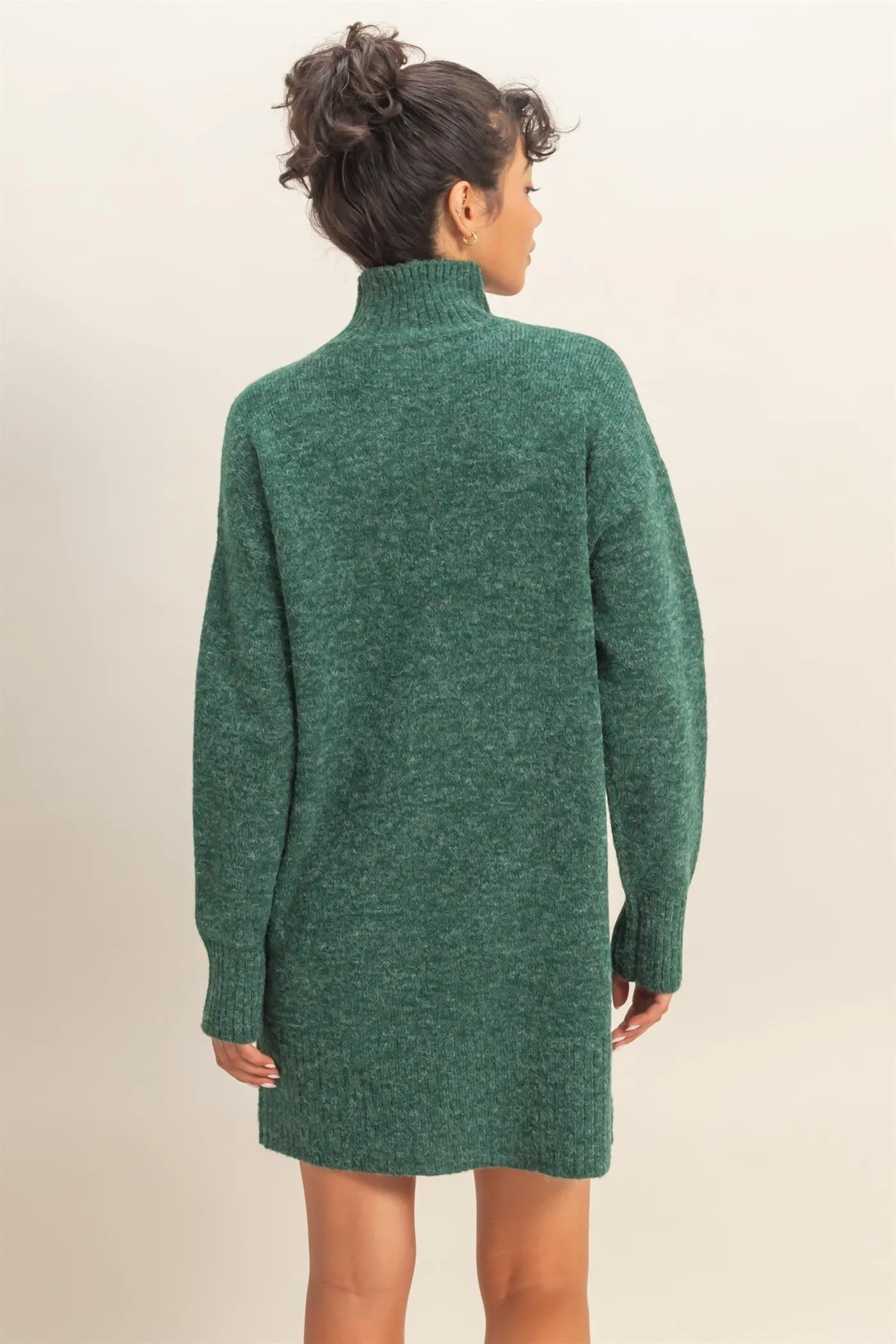 Green High Neck Sweater Mini Dress sold by Pinkblush product image thumbnail 3