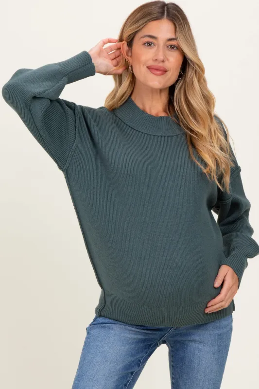 Jade Wide Neck Drop Shoulder Maternity Sweater sold by Pinkblush